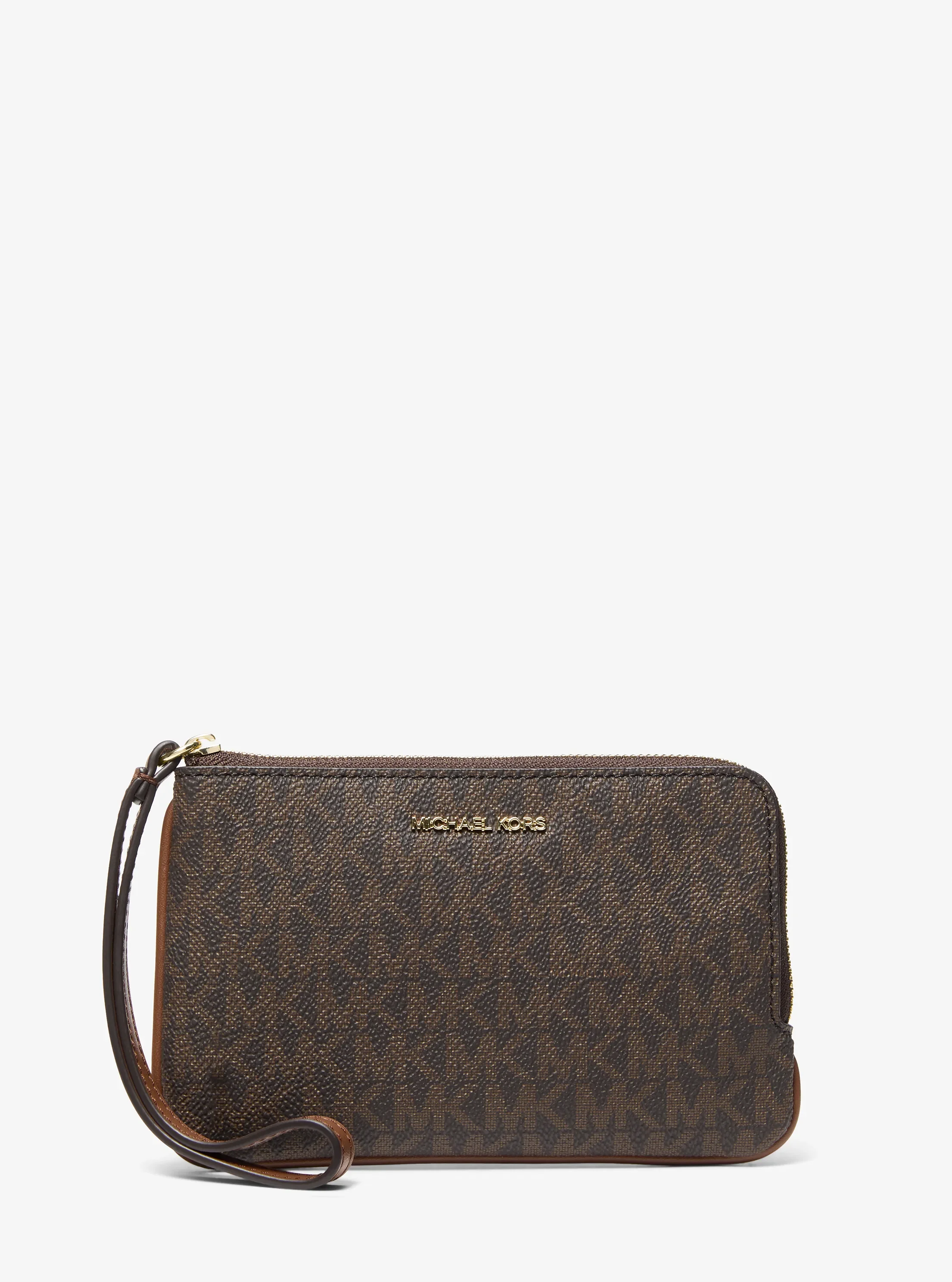 Сумка Michael Kors Jet Set Travel Small Signature Logo Wristlet, цвет: Коричневый