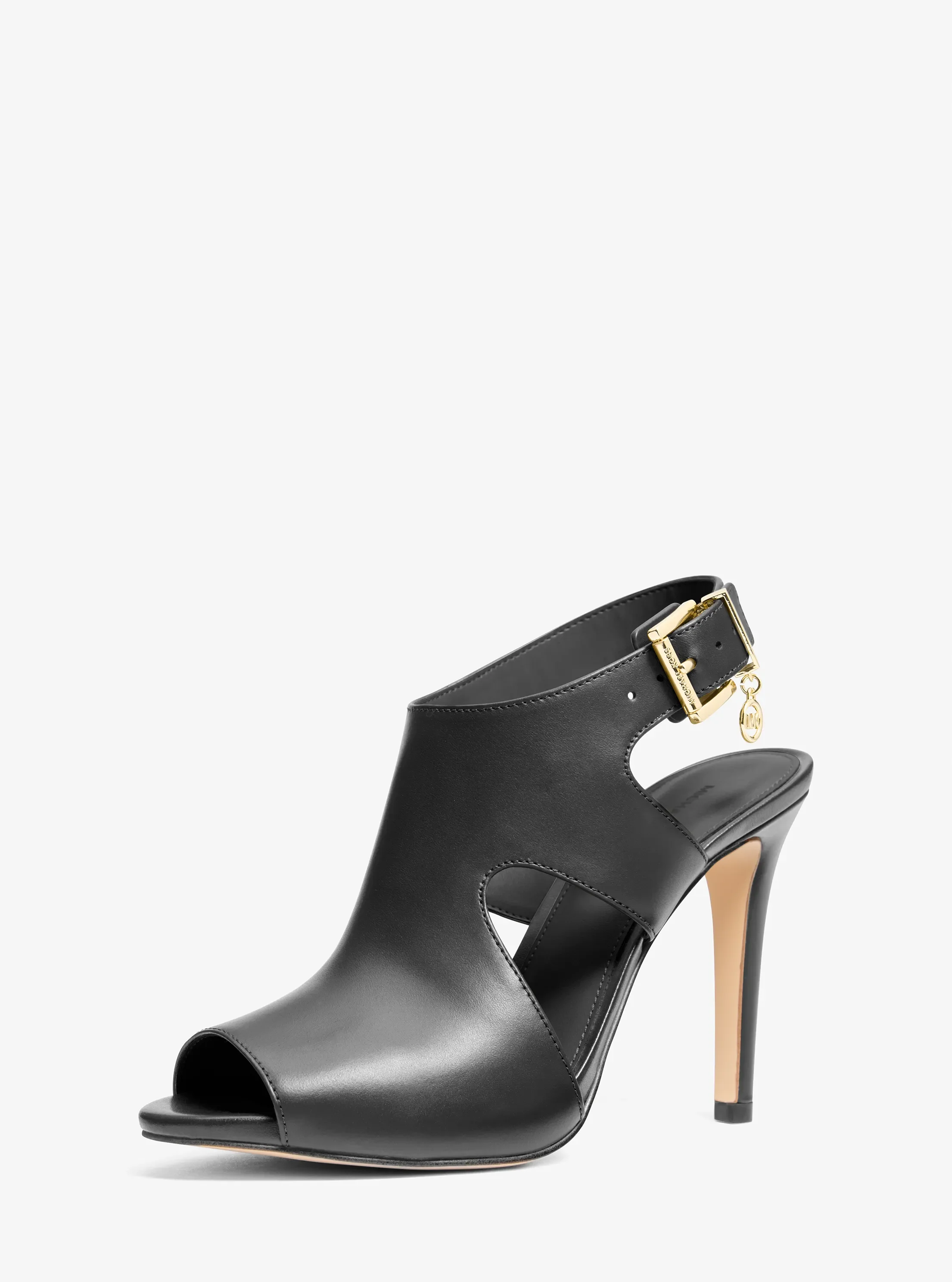Женские сандалии Michael Kors Harper Leather Sandal, цвет: Чёрный — фото 4
