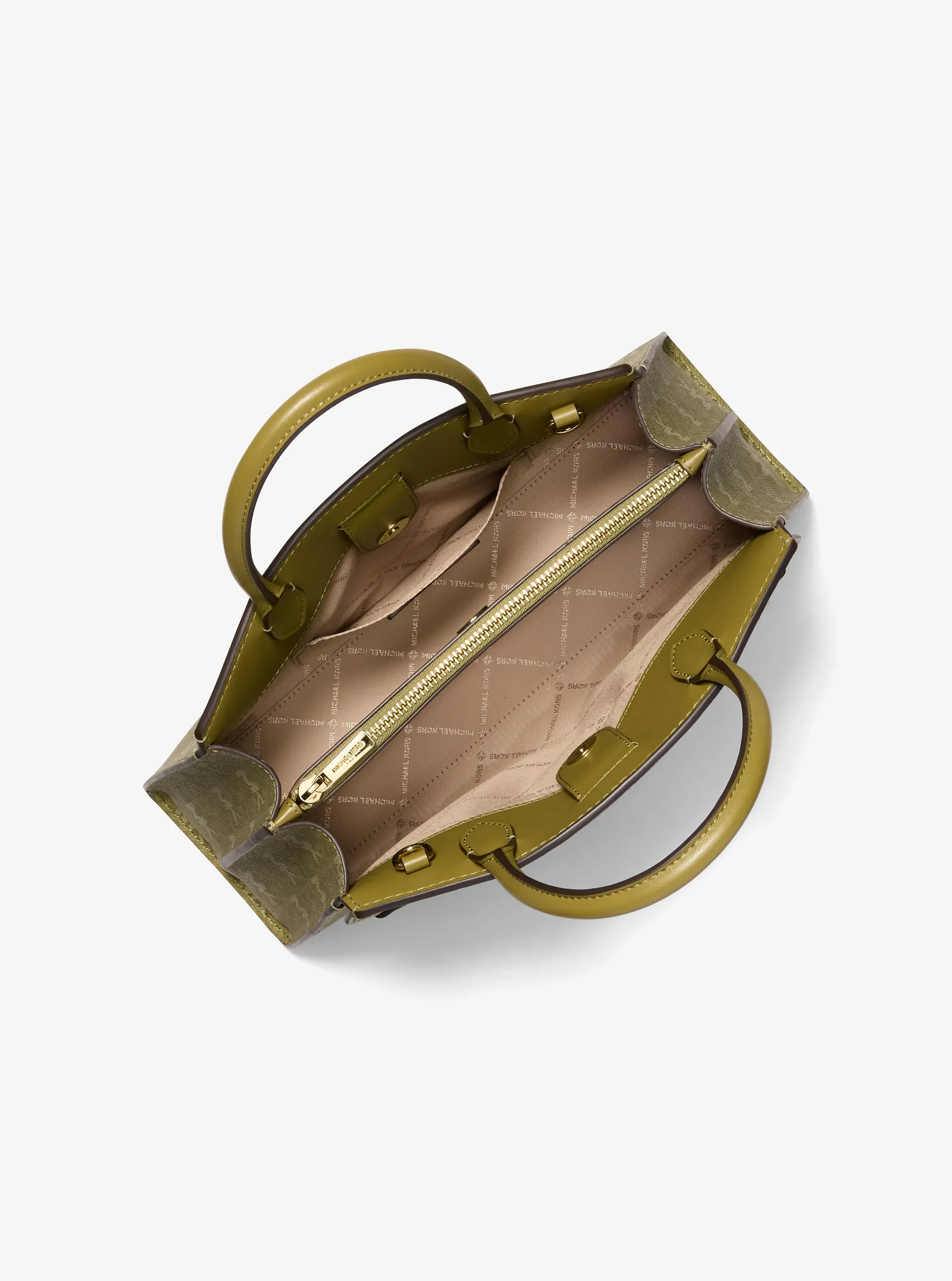 Женская сумка Michael Kors Greta Medium Signature Logo Satchel, цвет: Oregano — фото 2