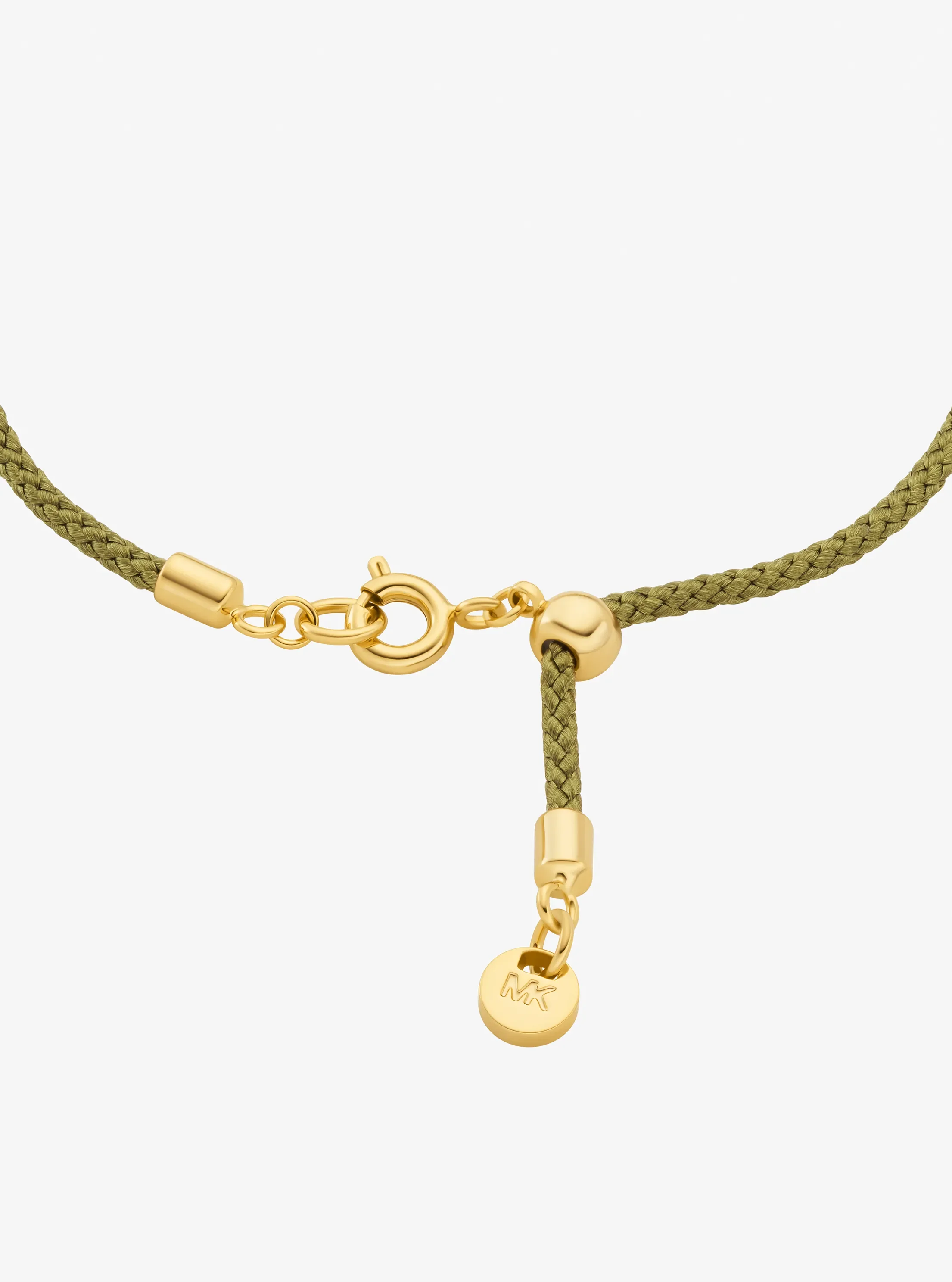 Женский браслет Michael Kors Pavé MK Pop Charm Cord Slider, цвет: Тёмный мох — фото 2