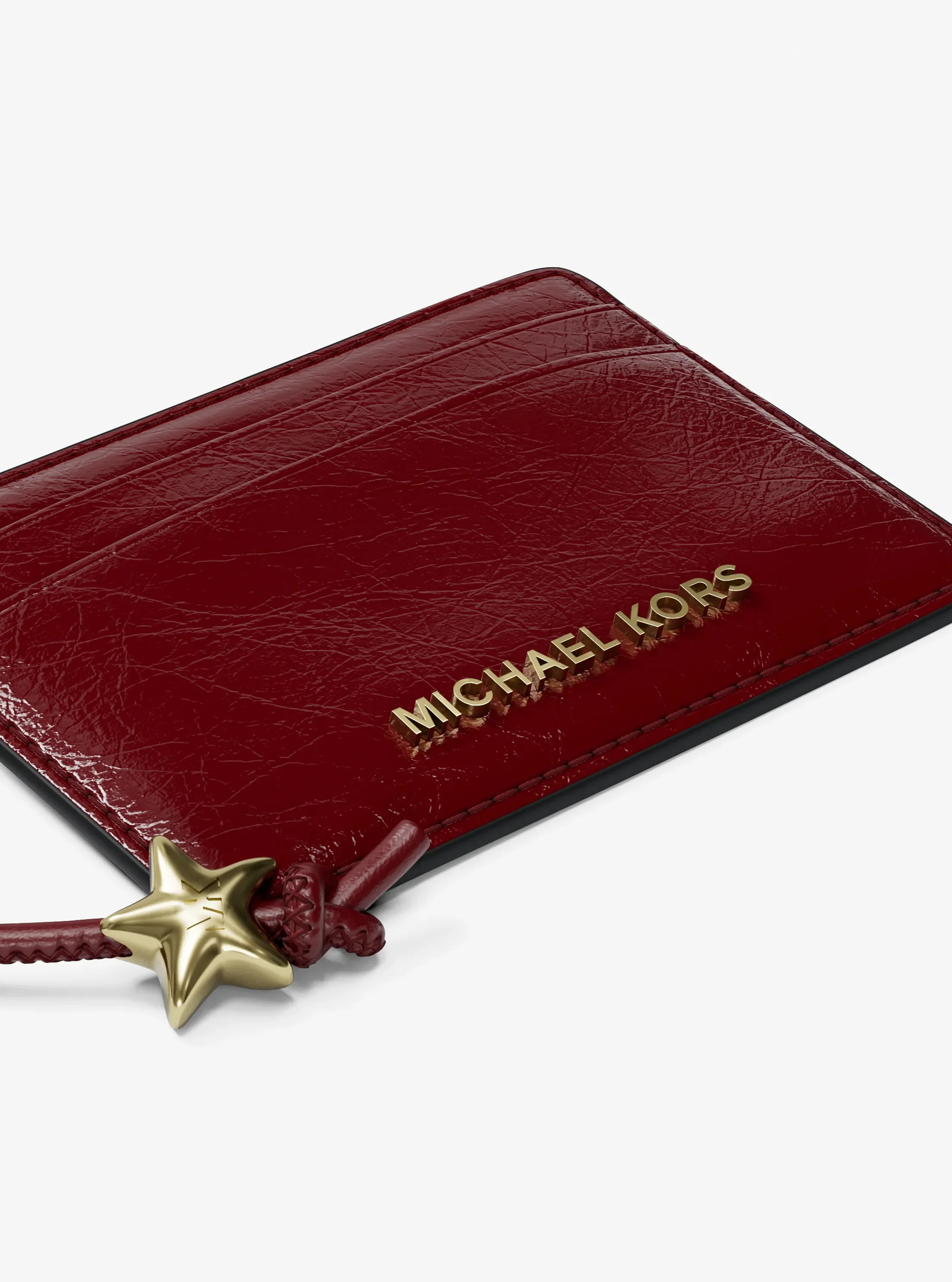 Женский кошелёк Michael Kors Jet Set Card Case With Charms, цвет: Глубокий красный — фото 4