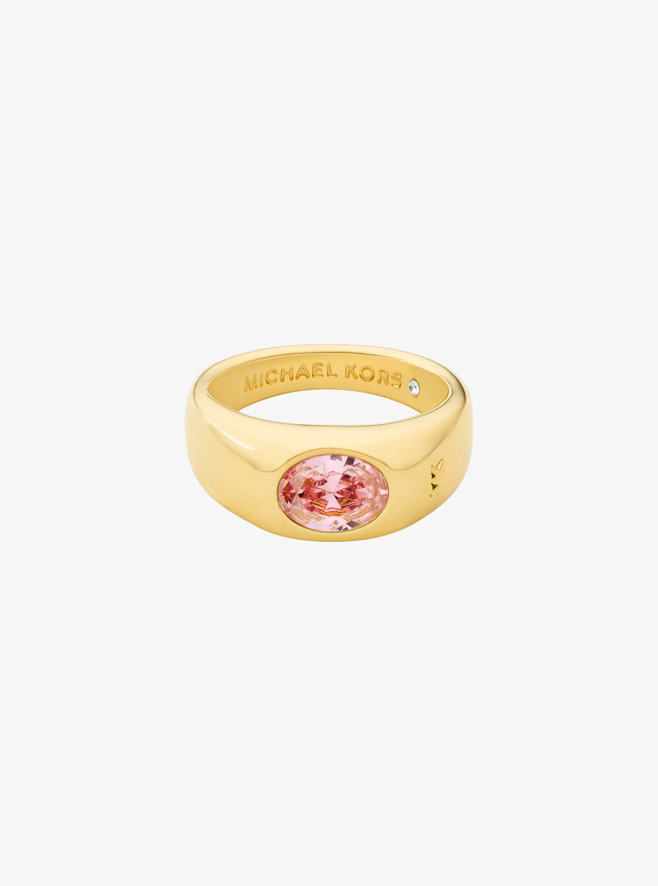 Женское кольцо Michael Kors Oval Stone Signet, цвет: Золотой / Розовый — фото 2