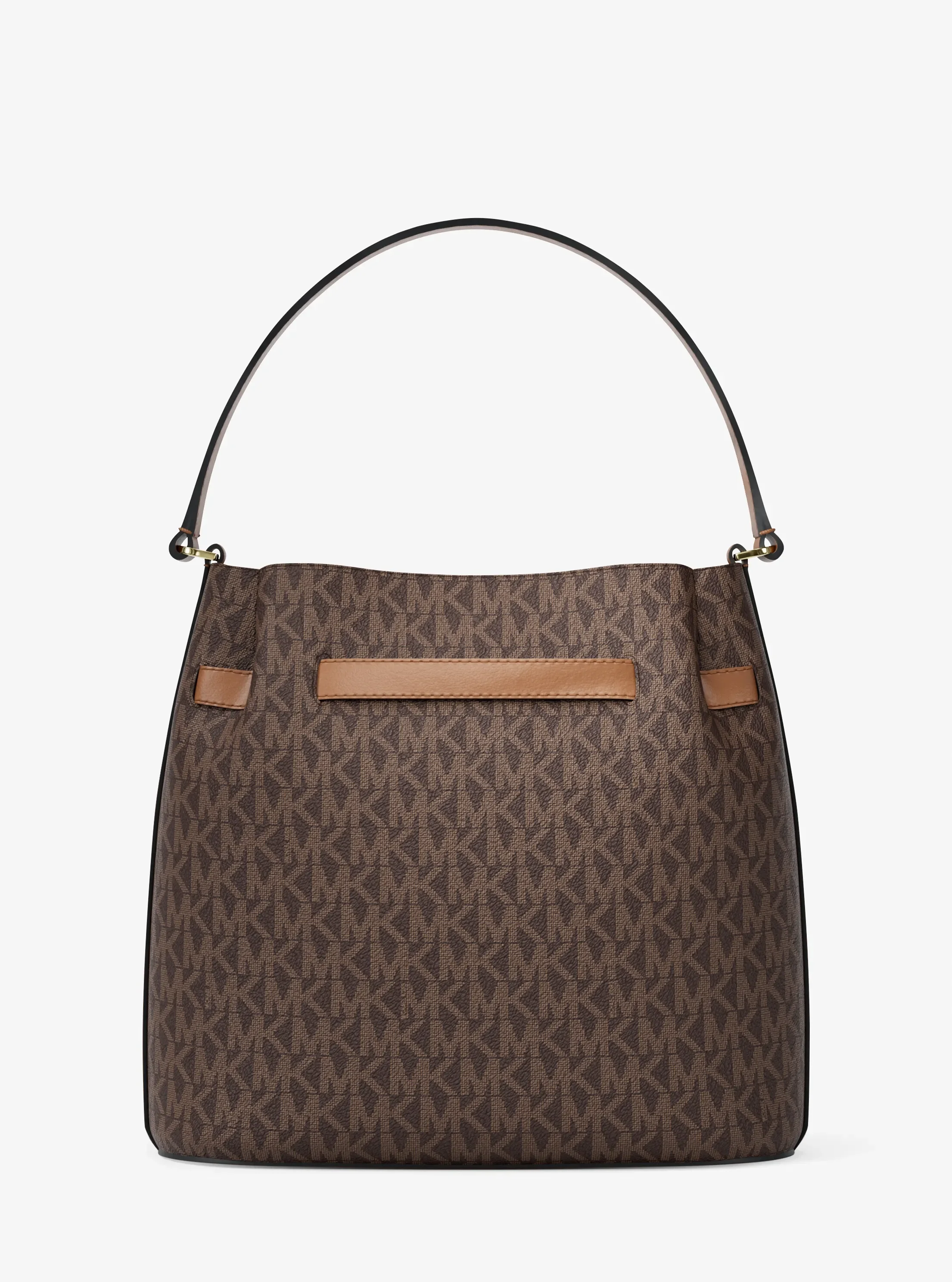 Женская сумка Michael Kors Carson Medium Signature Logo Convertible Bucket Crossbody, цвет: Коричневый — фото 3