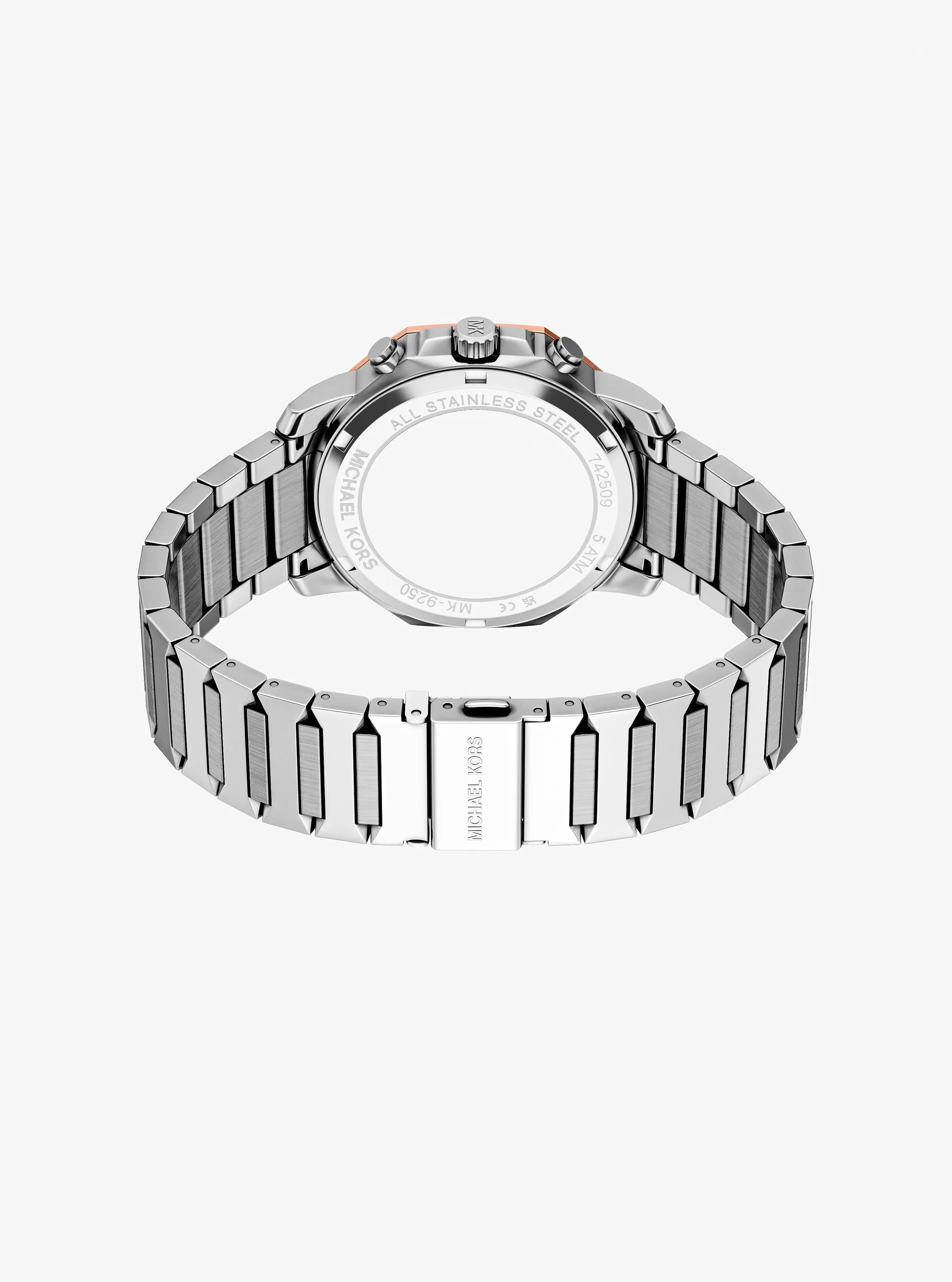 Женские часы Michael Kors Oversized Prescott Two-Tone Watch, цвет: Серебряный — фото 4