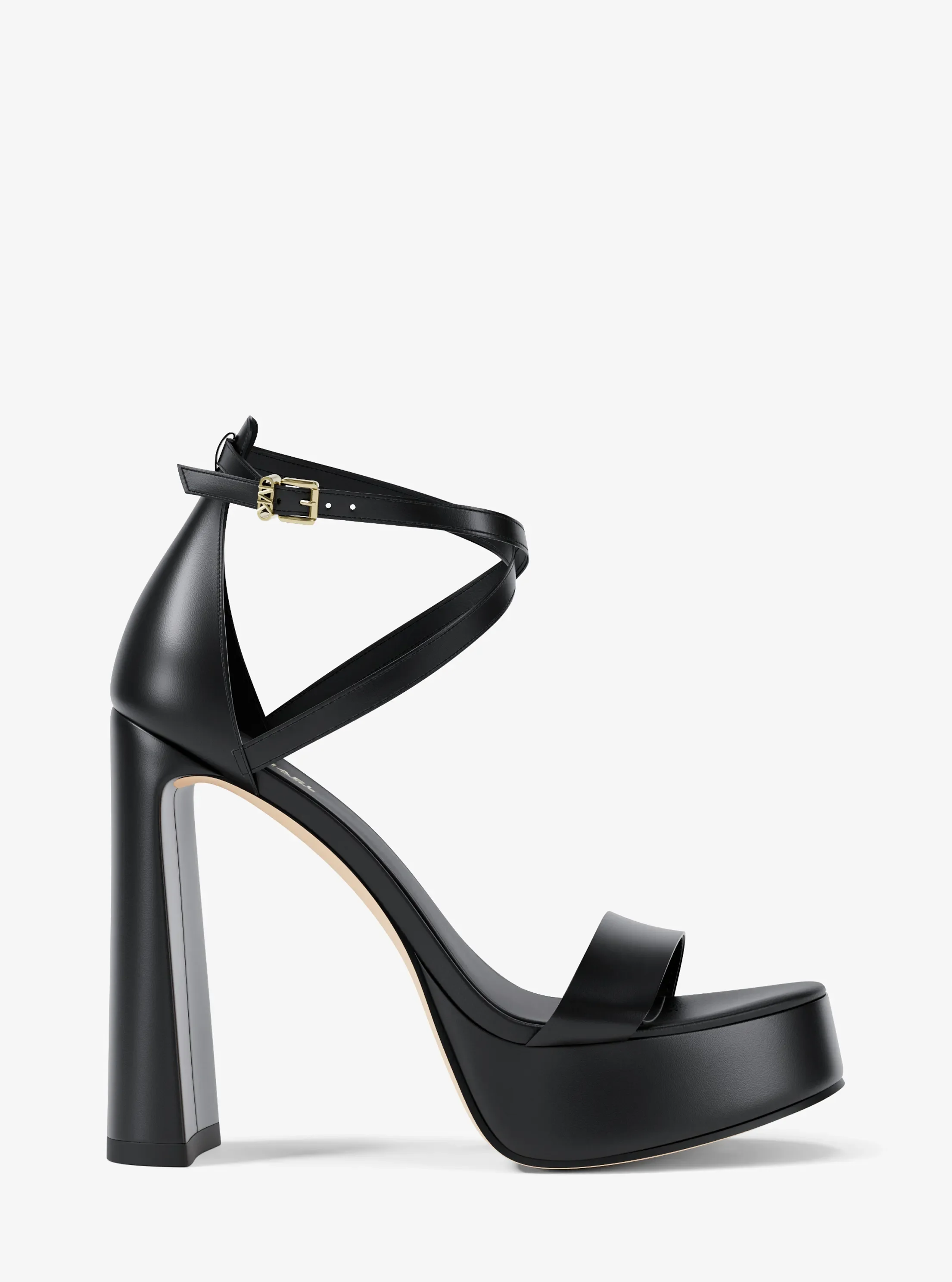 Сандалии Michael Kors Cami Leather Platform Sandal, цвет: Чёрный — фото 2
