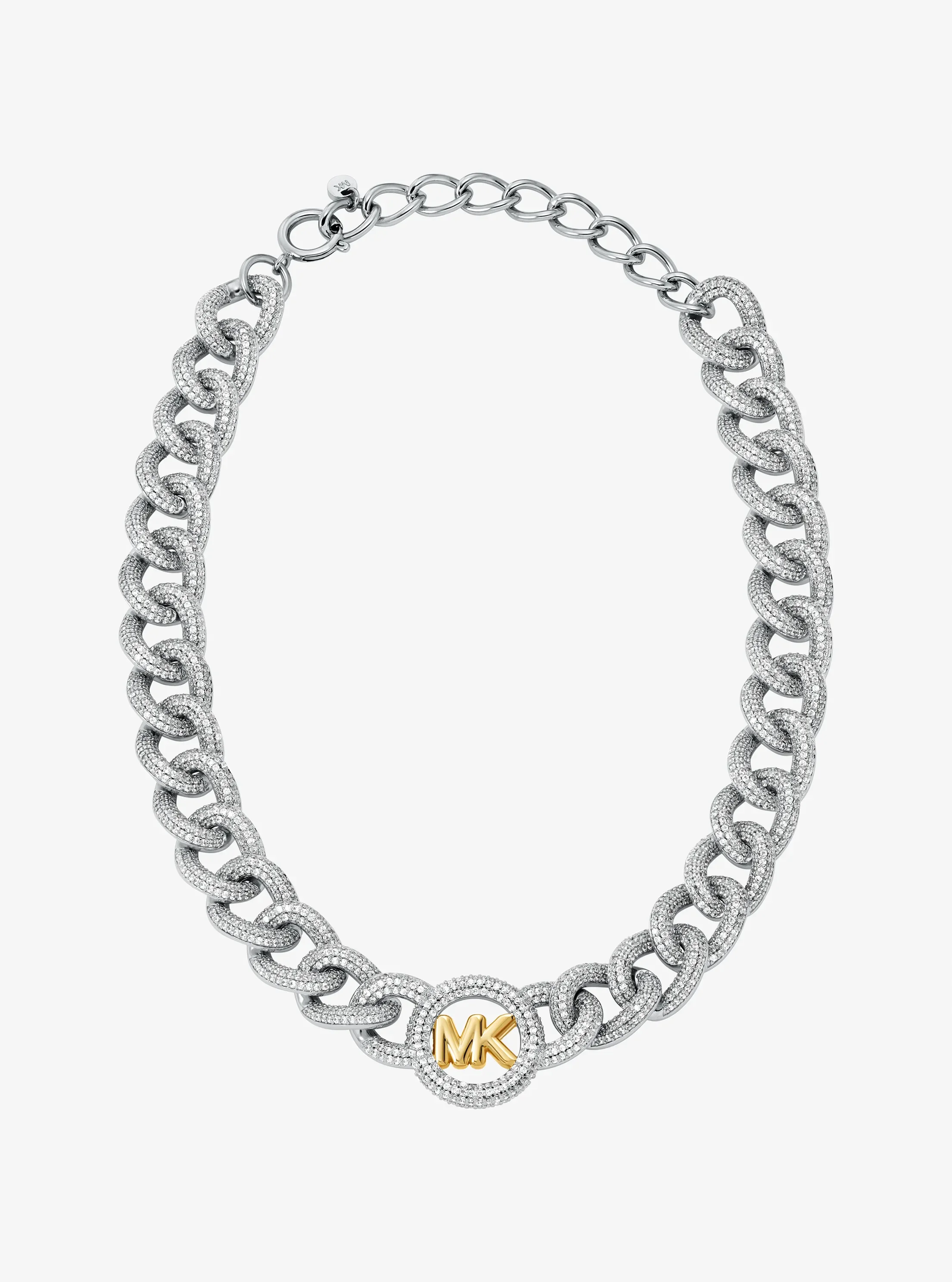 Женское колье Michael Kors Pavé Logo Curb-Link, цвет: Двухцветный