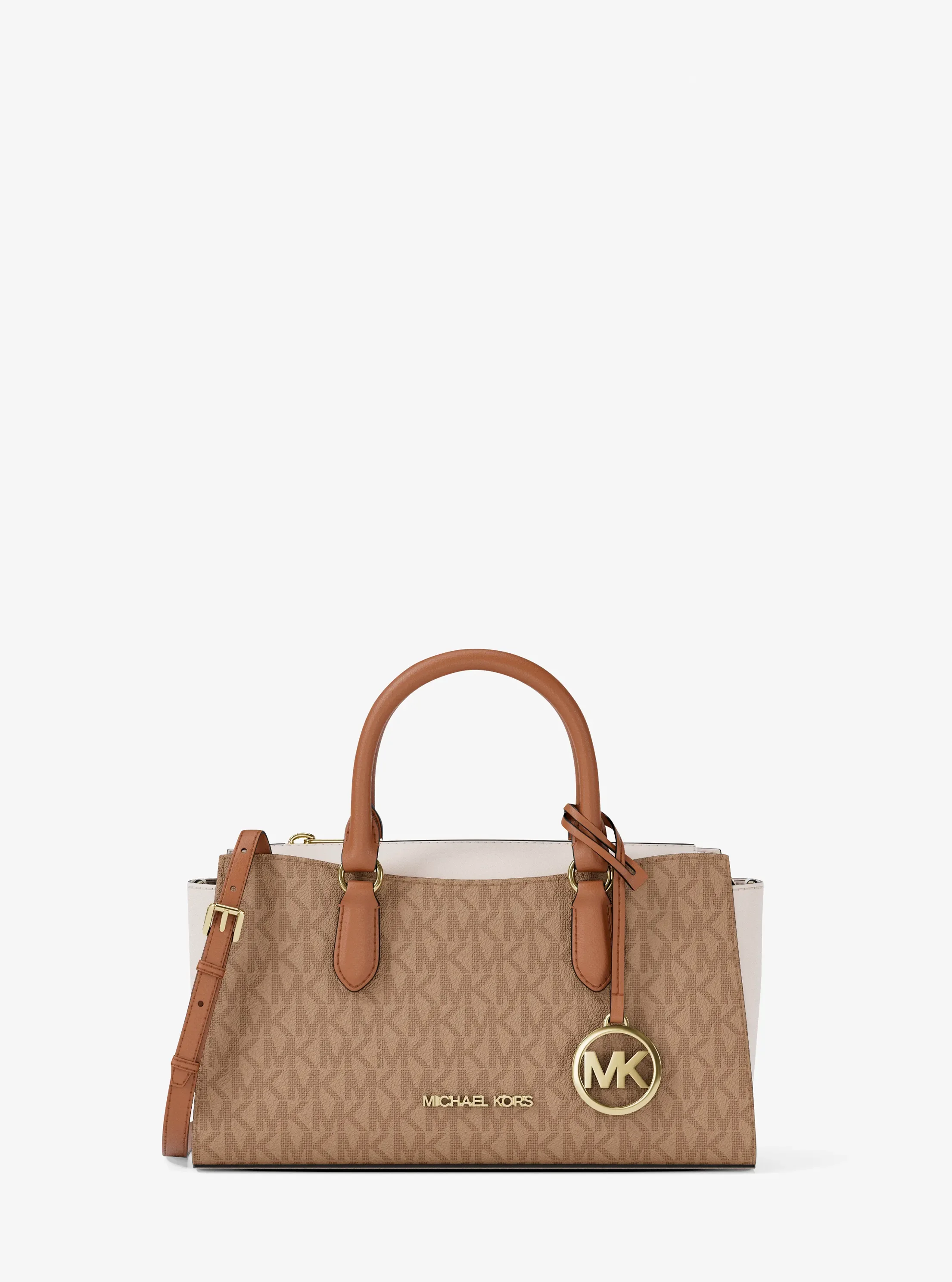 Сумка Michael Kors Arden Small Color-Block Signature Logo Messenger, цвет: Верблюжий