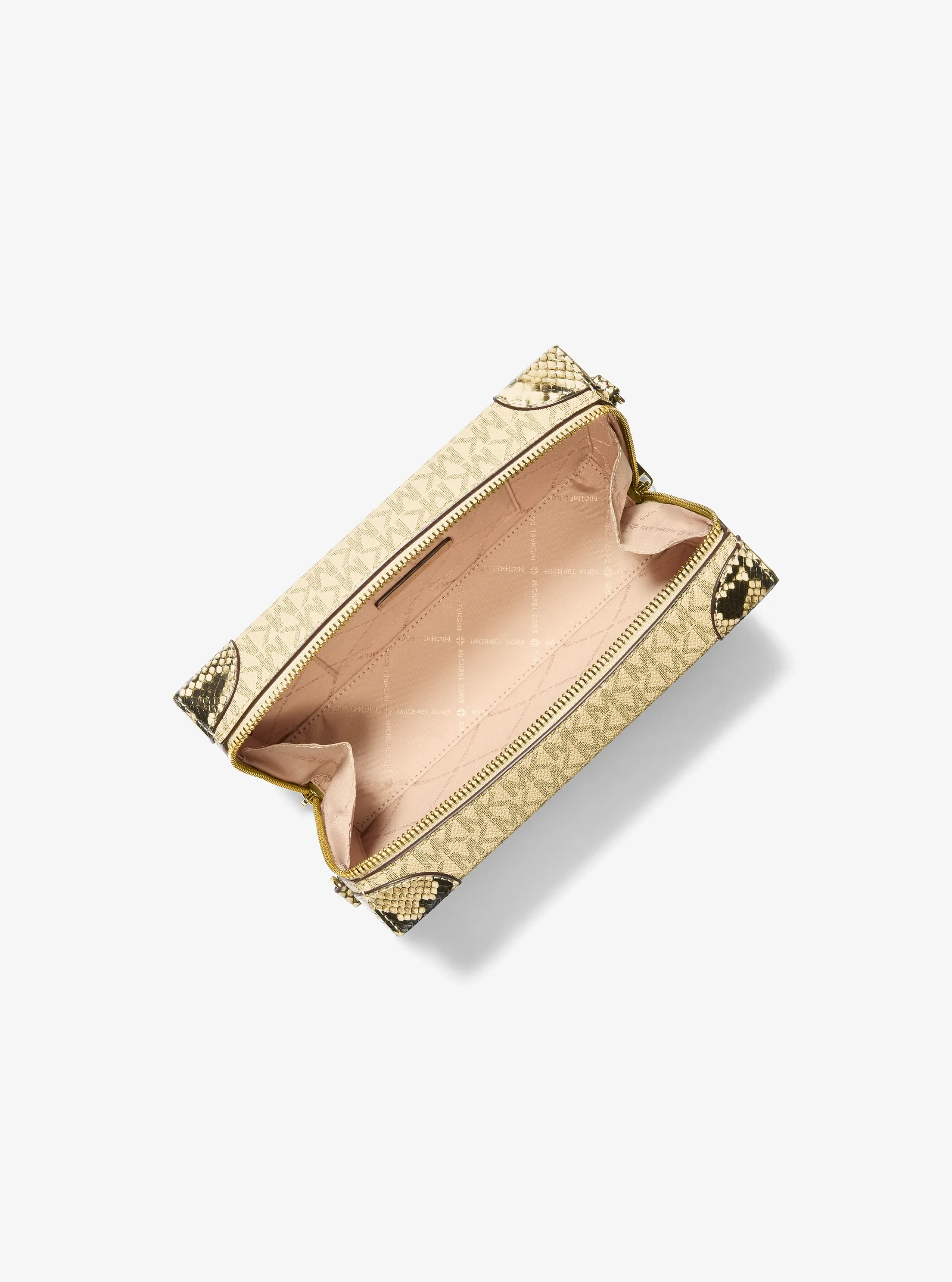 Michael Kors Jeanie Small Metallic Signature Logo and Snake Embossed Trunk Crossbody Bag — фото 2