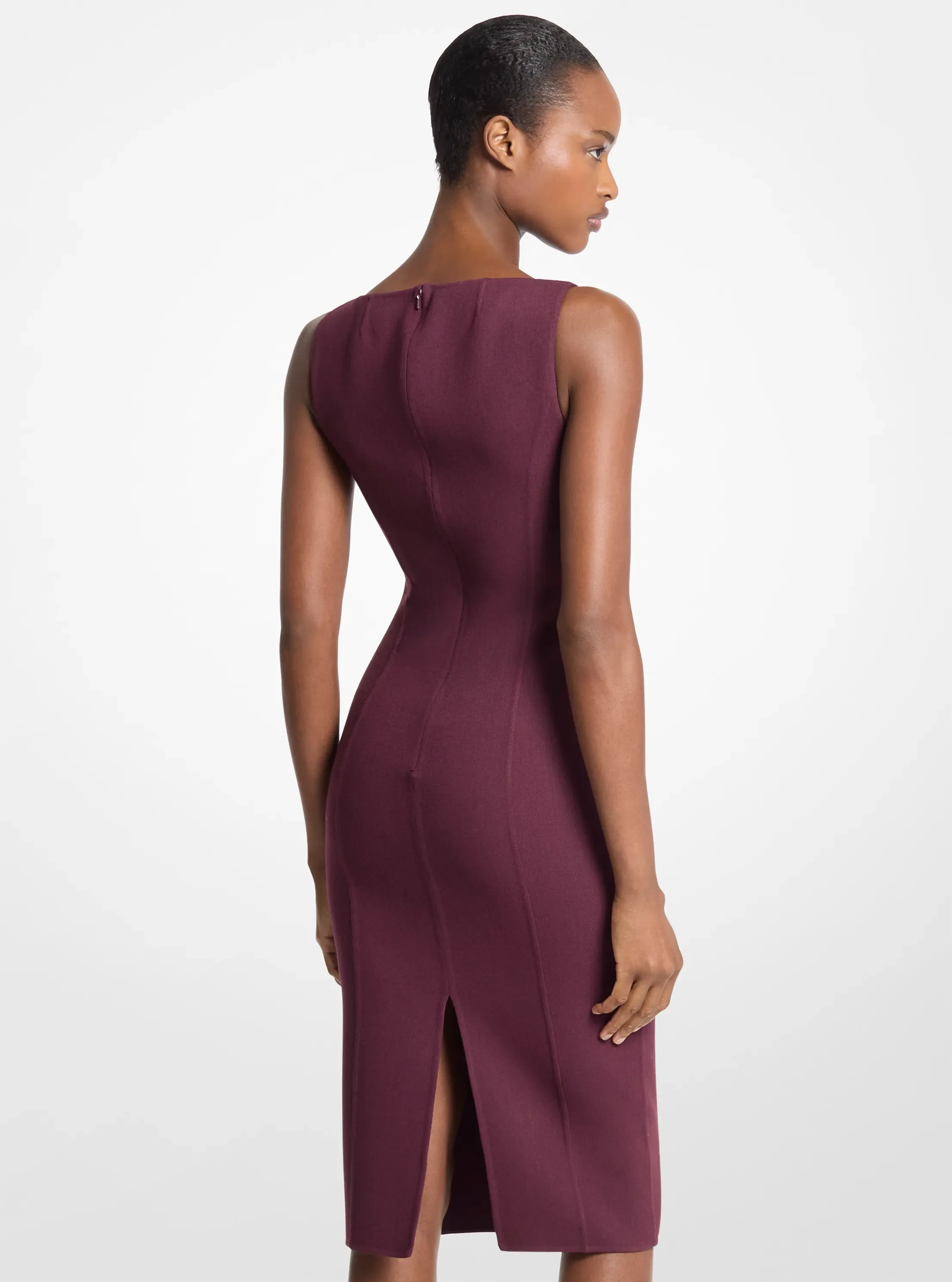Michael Kors Double Faced Stretch Wool Crepe Scoop-Neck Sheath Dress — фото 2