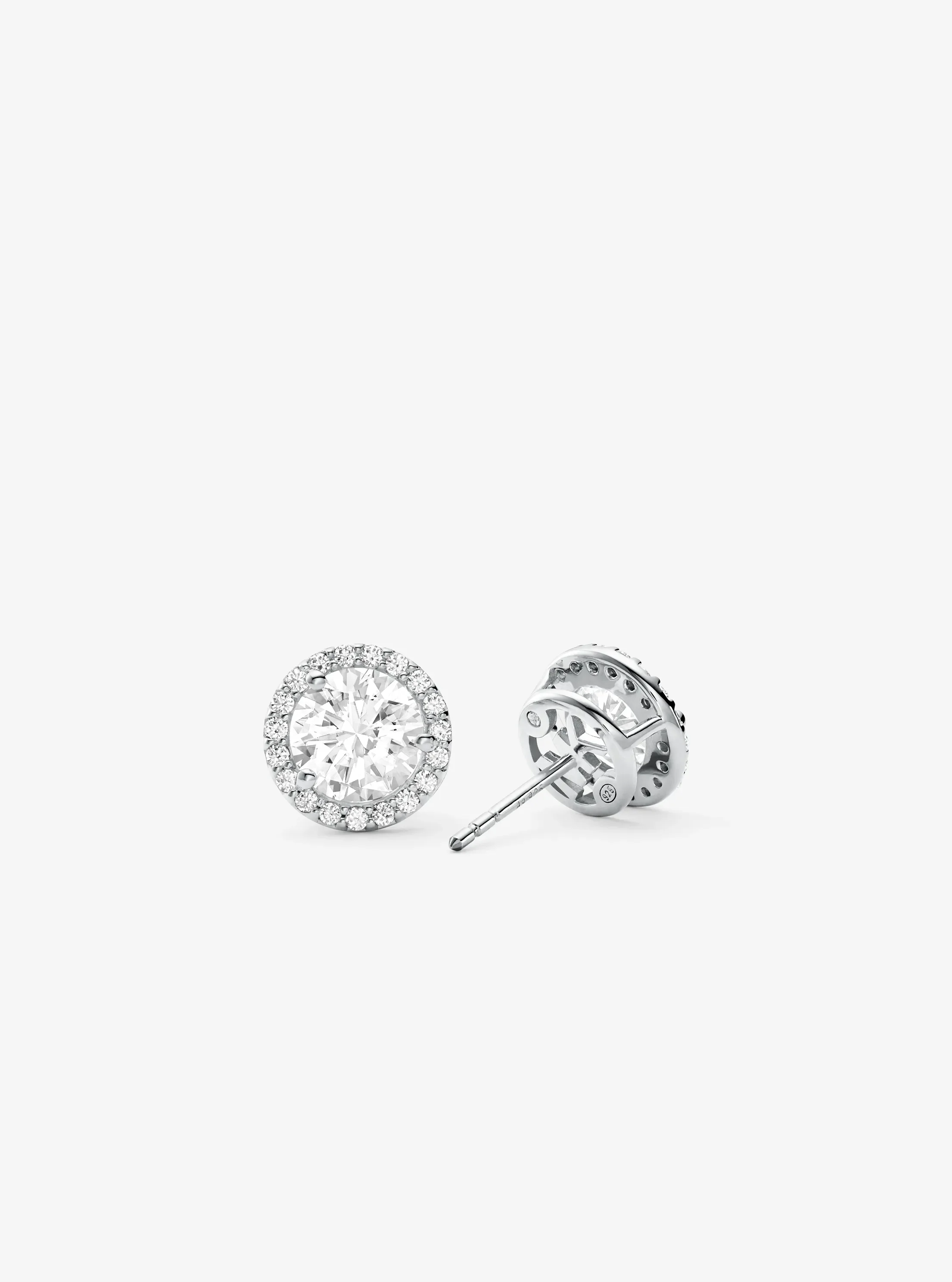 Женские серьги Michael Kors Precious Metal-Plated Sterling Silver Pavé Large, цвет: Серебряный — фото 2