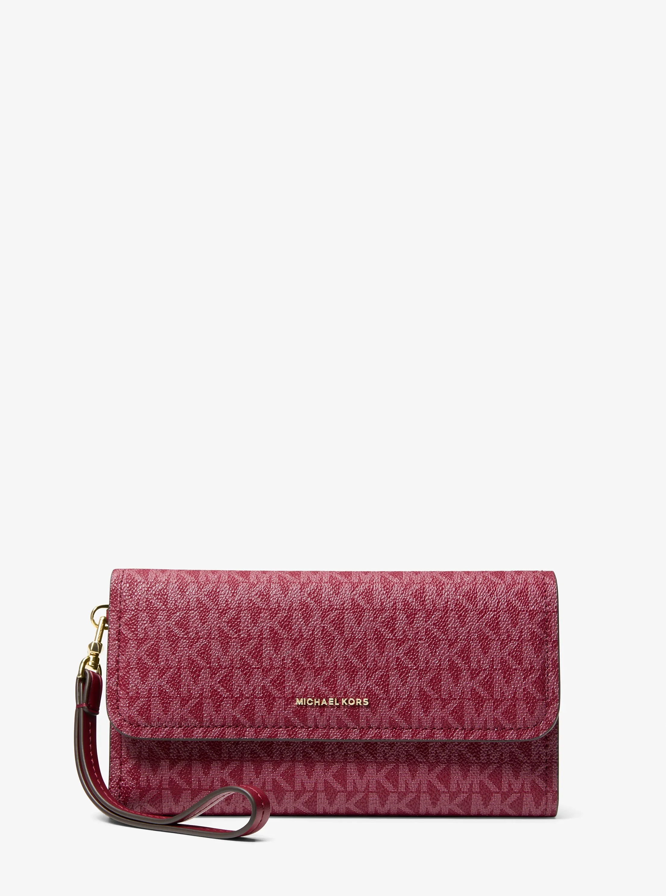 Сумка Michael Kors Jet Set Medium Signature Logo Convertible Wristlet, цвет: Глубокий красный