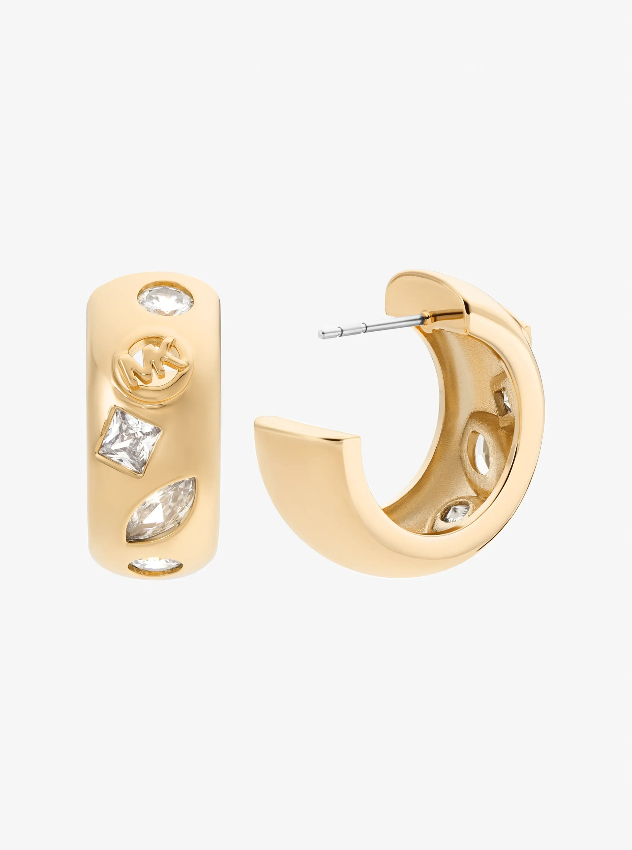 Серьги Michael Kors Cubic Zirconia Huggie, цвет: Золотой — фото 2