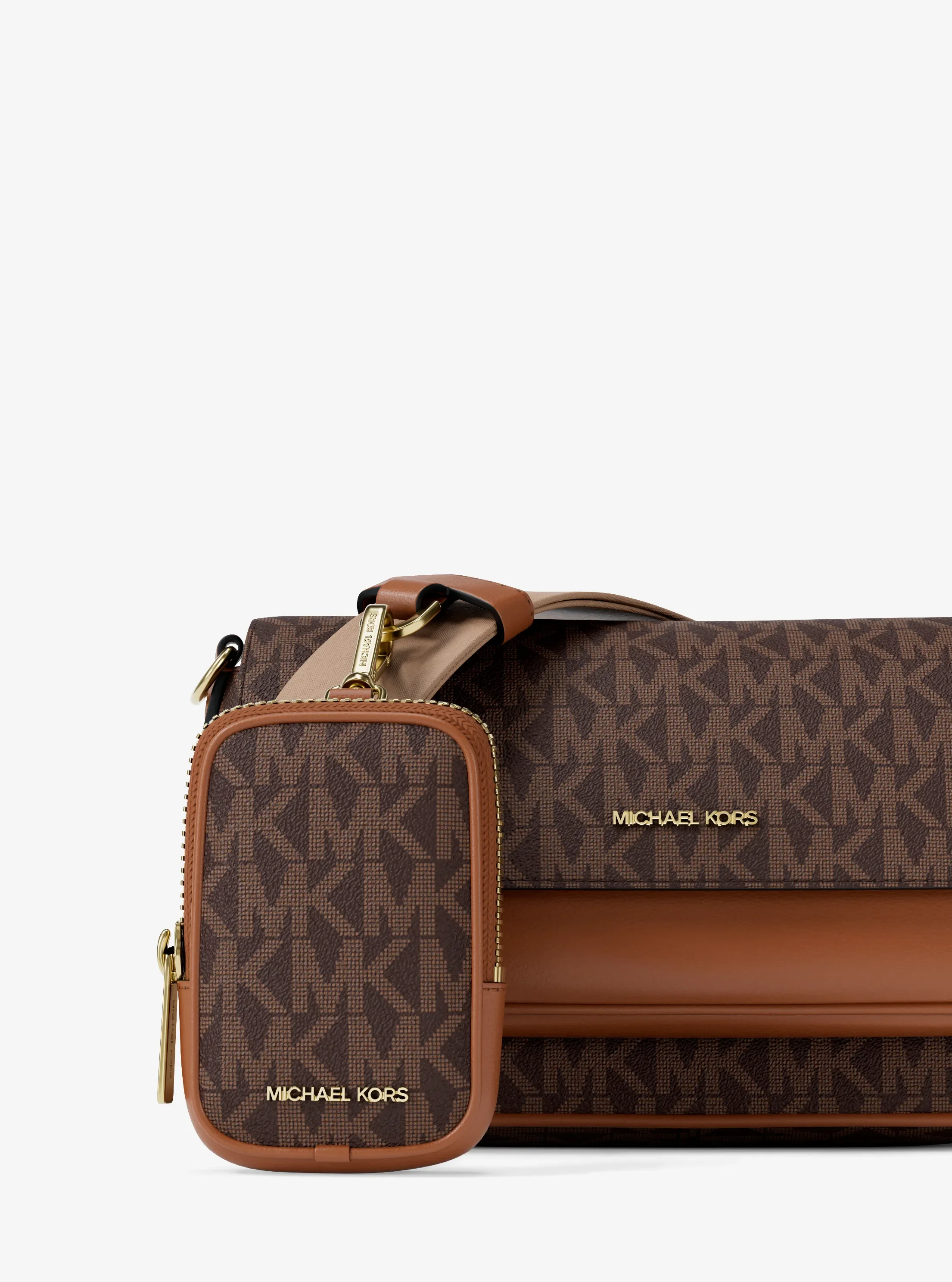 Сумки Michael Kors Jet Set Travel Small Signature Logo Crossbody With Pouch — фото 6