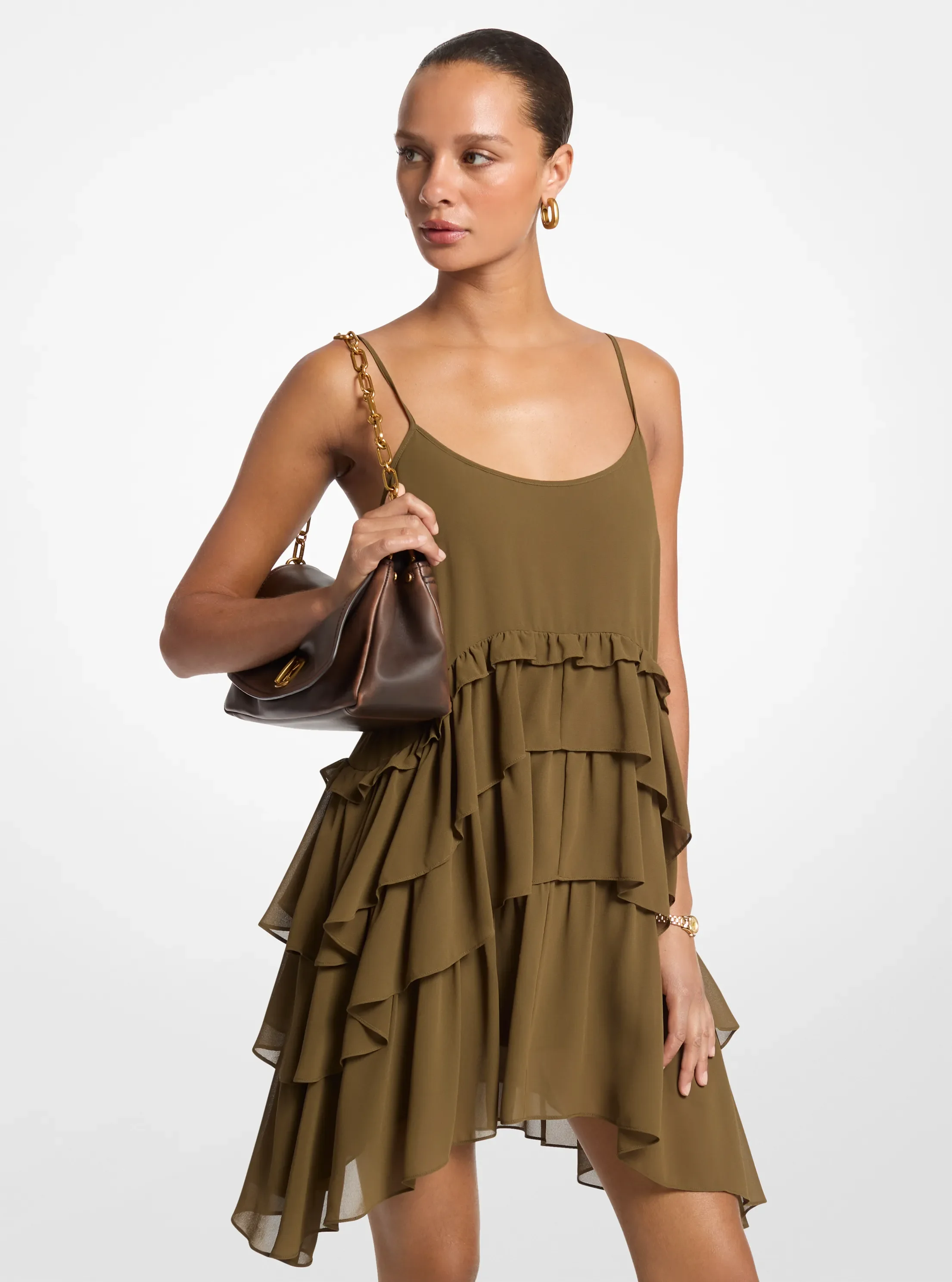 Michael Kors Georgette High-Low Tank Dress