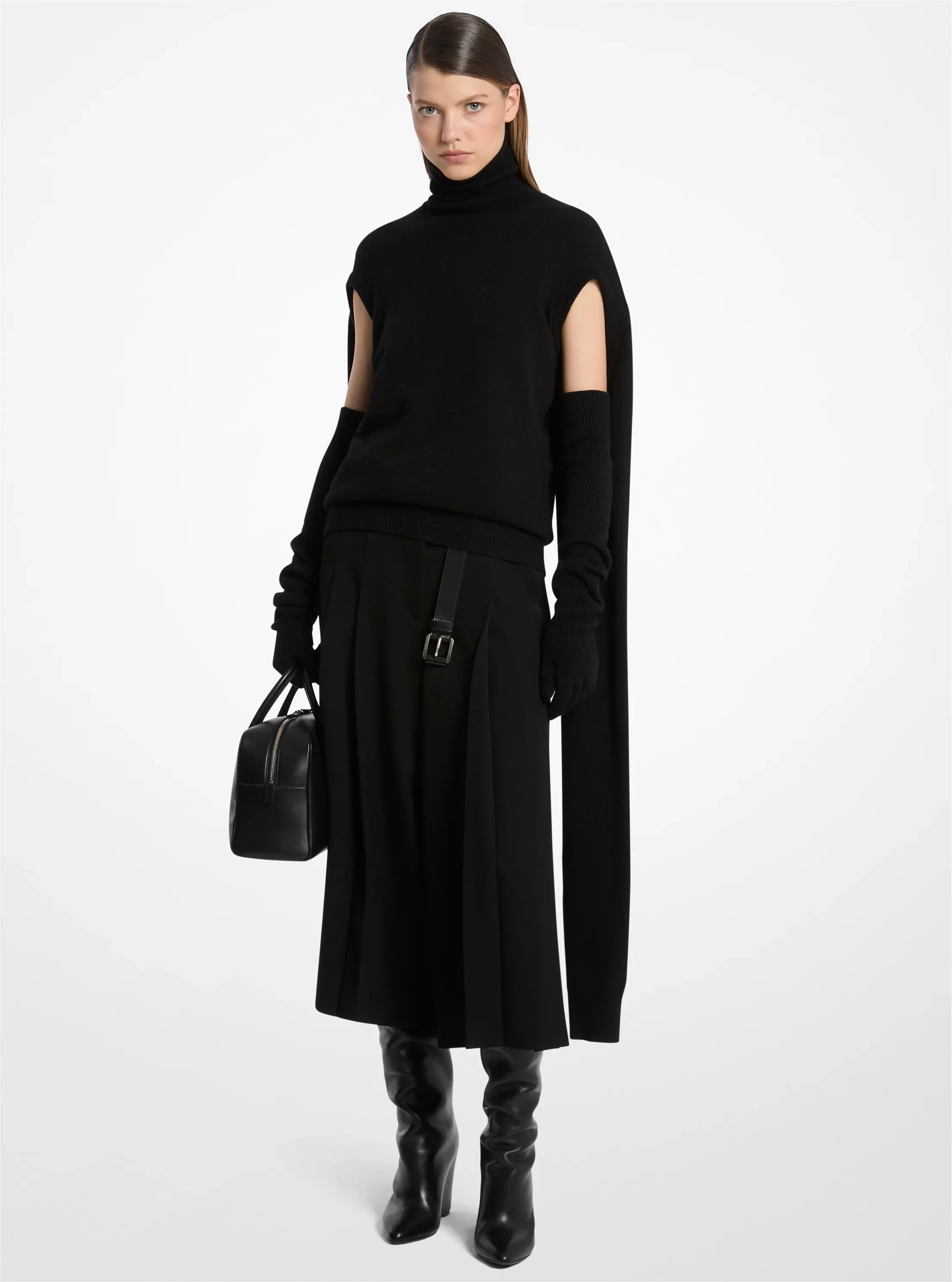 Michael Kors Cashmere Cape Turtleneck Sweater
