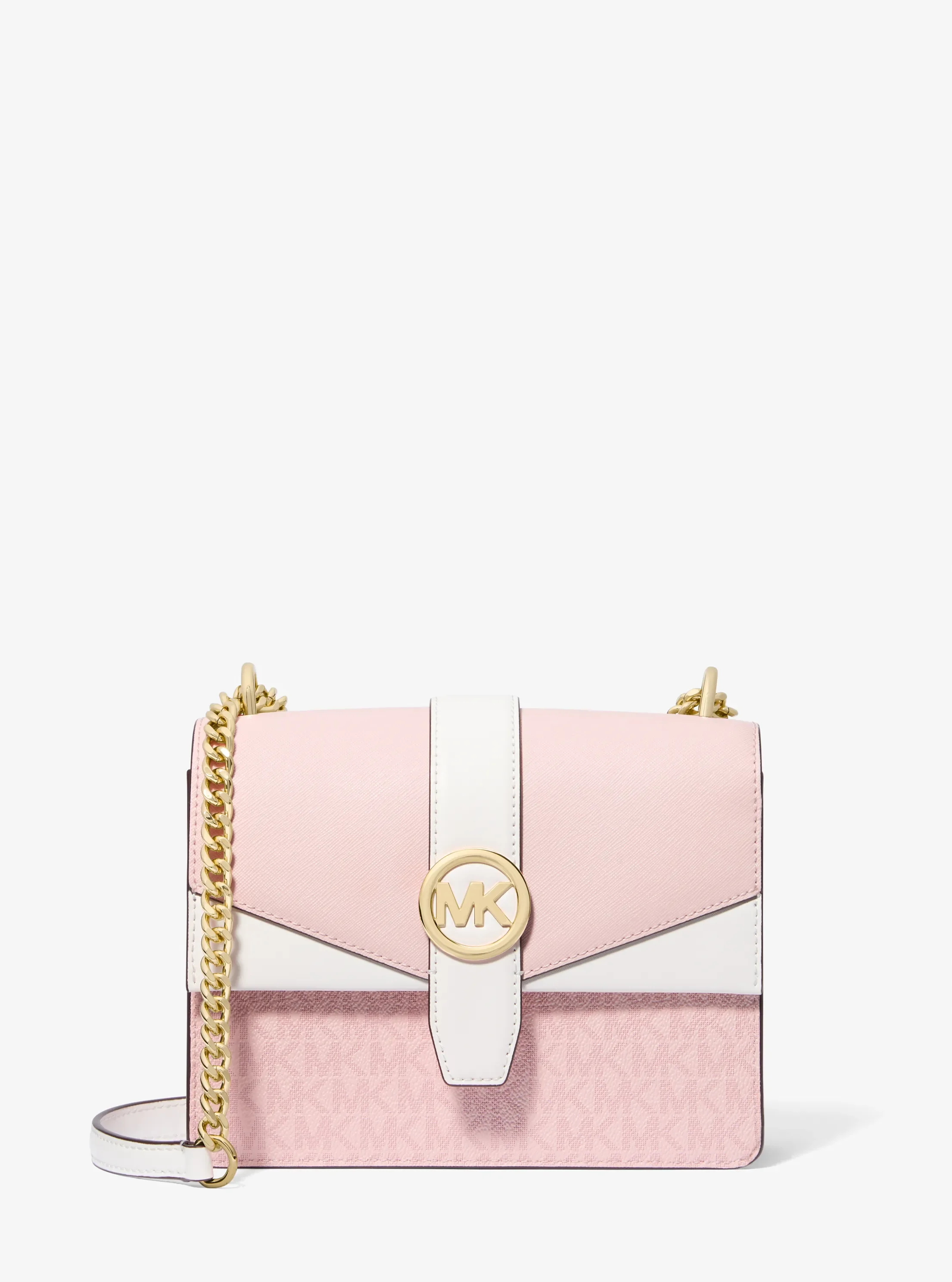 Michael Kors Greenwich Small Color-Block Signature Logo Crossbody Bag