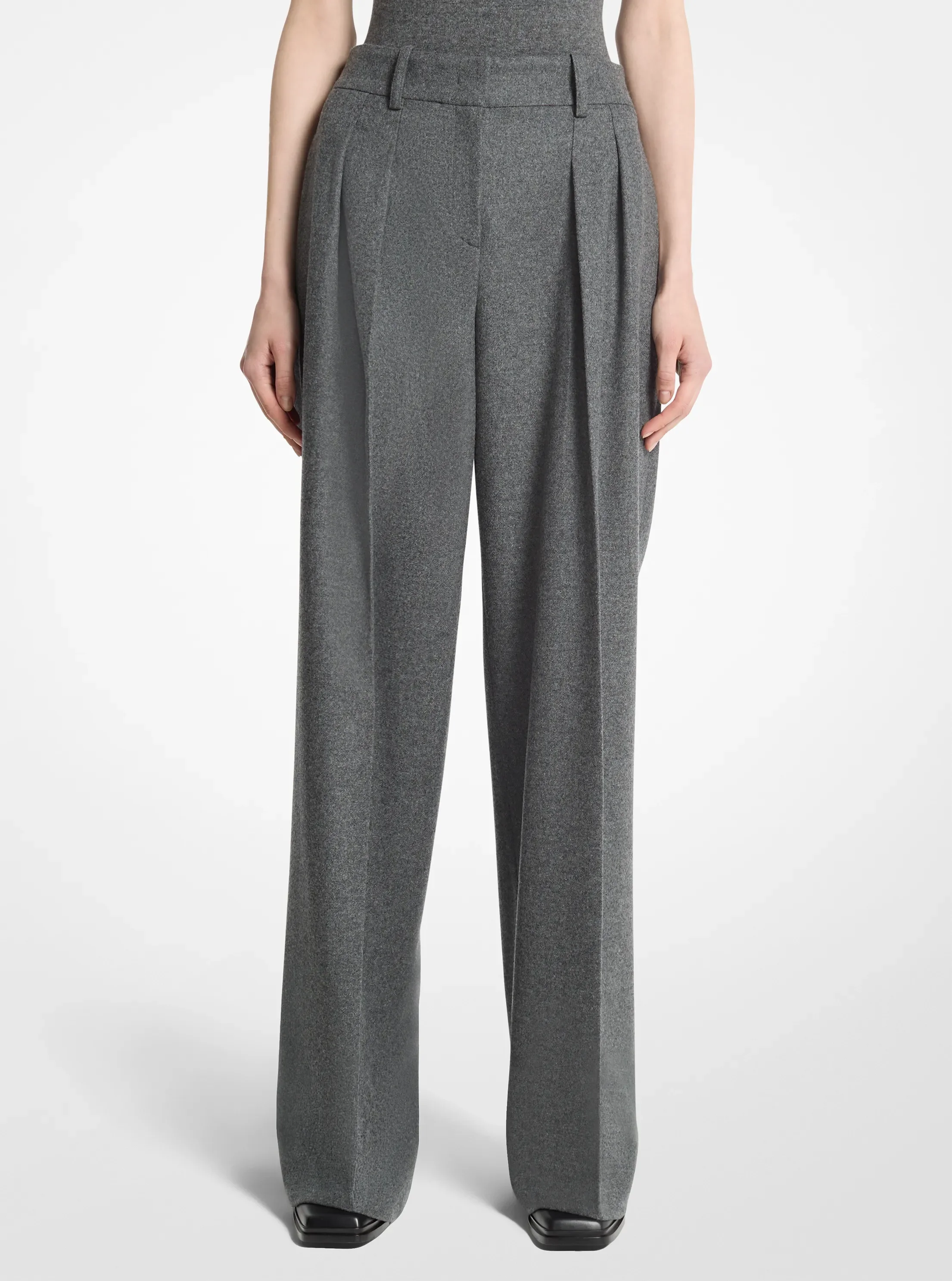 Женские брюки Michael Kors Pleated Wool Flannel Slouch Trousers