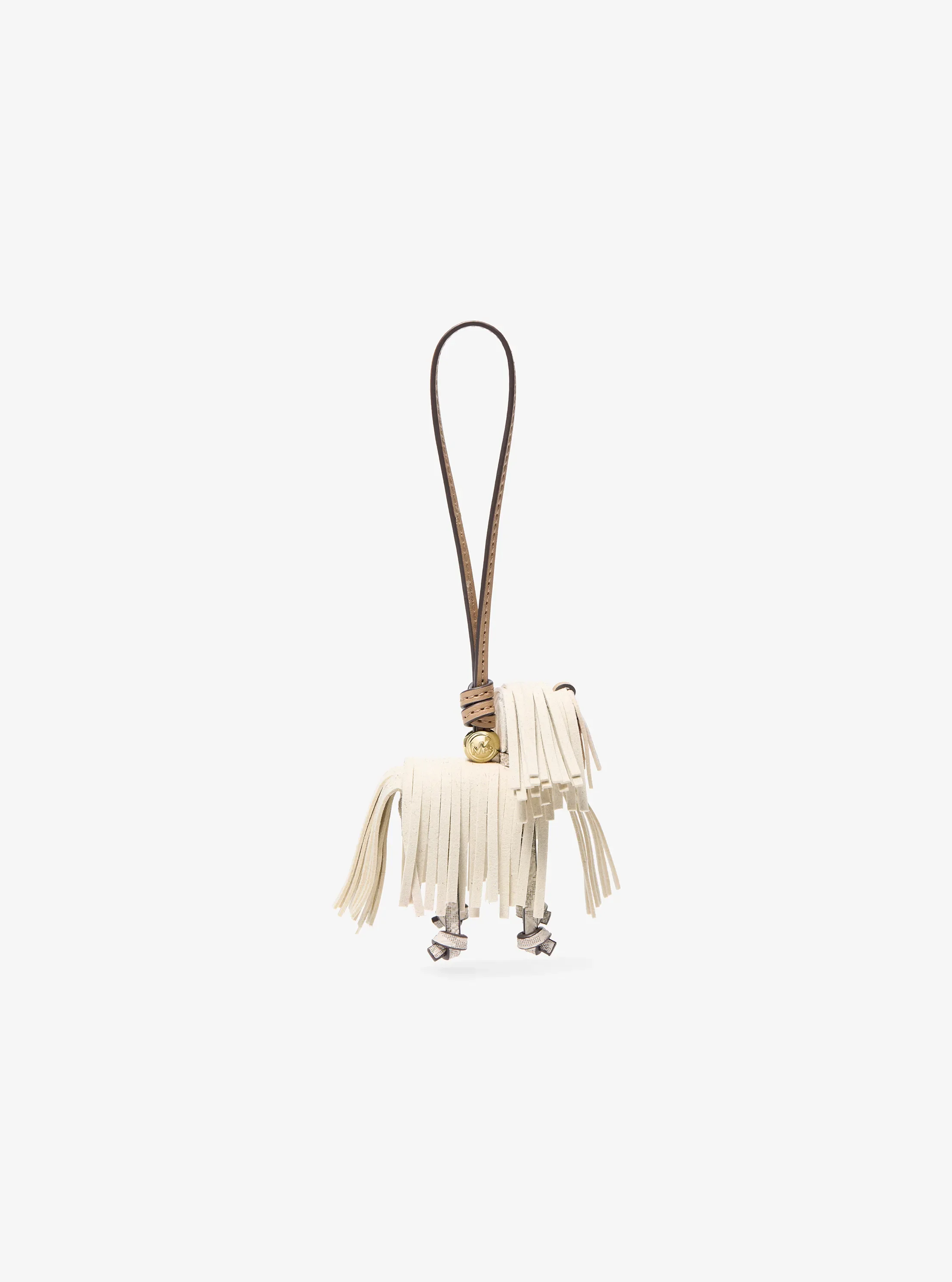 Брелок Michael Kors Leather Shaggy Dog Bag Charm, цвет: Кремовый