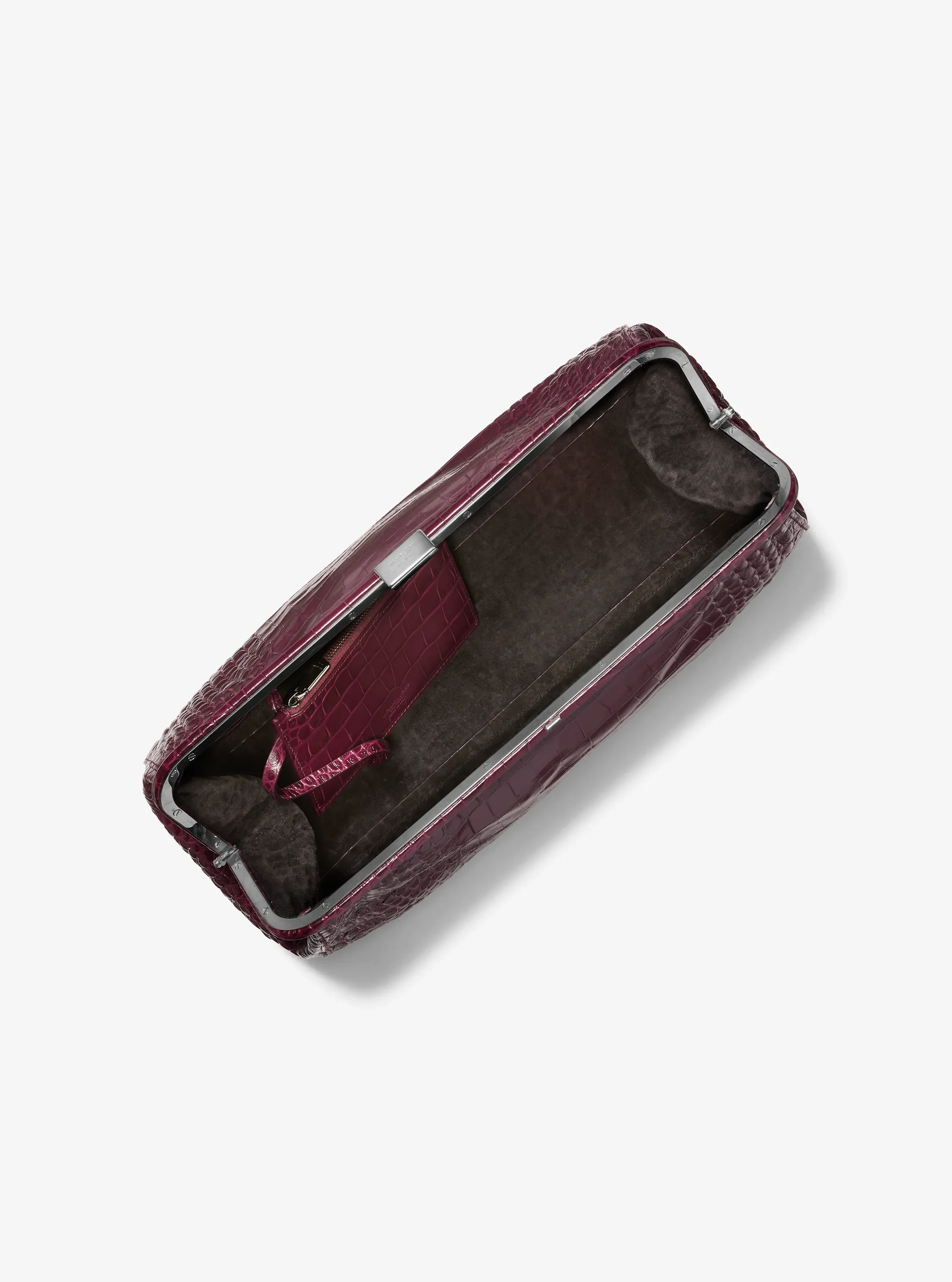 Женские сумки Michael Kors Angelica Large Crocodile Embossed Leather Frame Clutch — фото 2