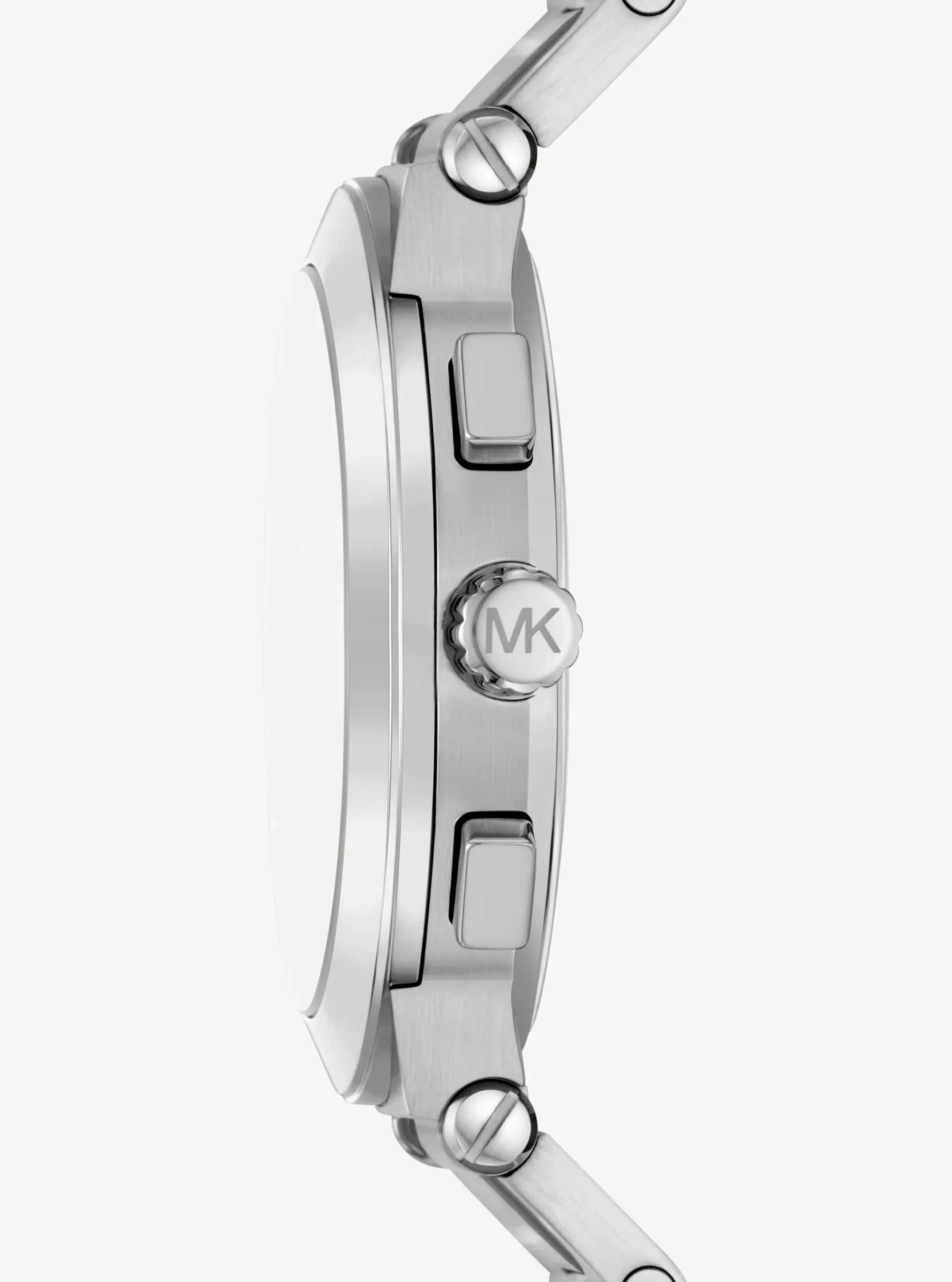 Женские часы Michael Kors Oversized Billie Silver-Tone Watch and Bracelet Gift Set, цвет: Серебряный — фото 2
