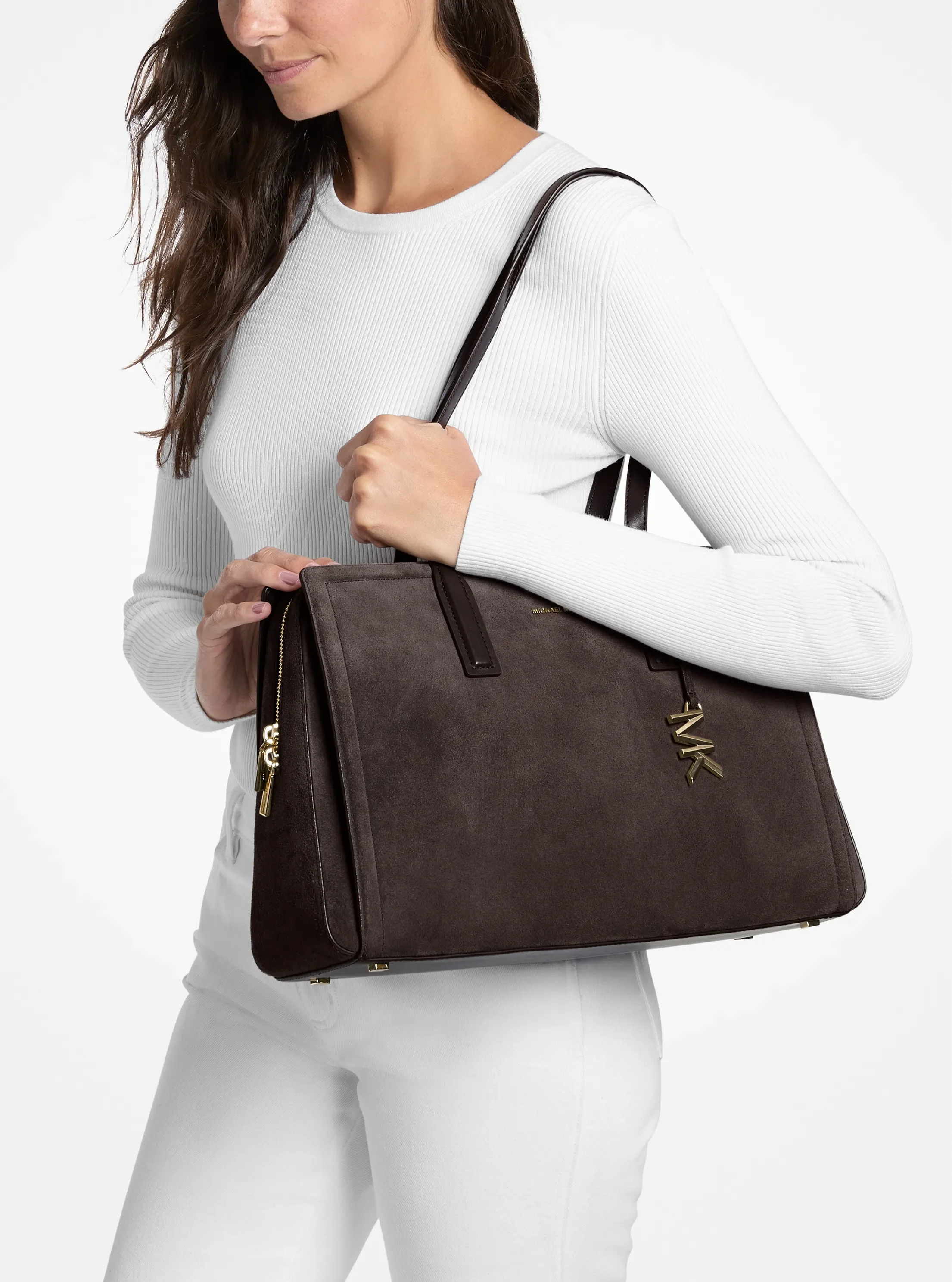 Michael Kors Laila Medium Suede Tote Bag — фото 4