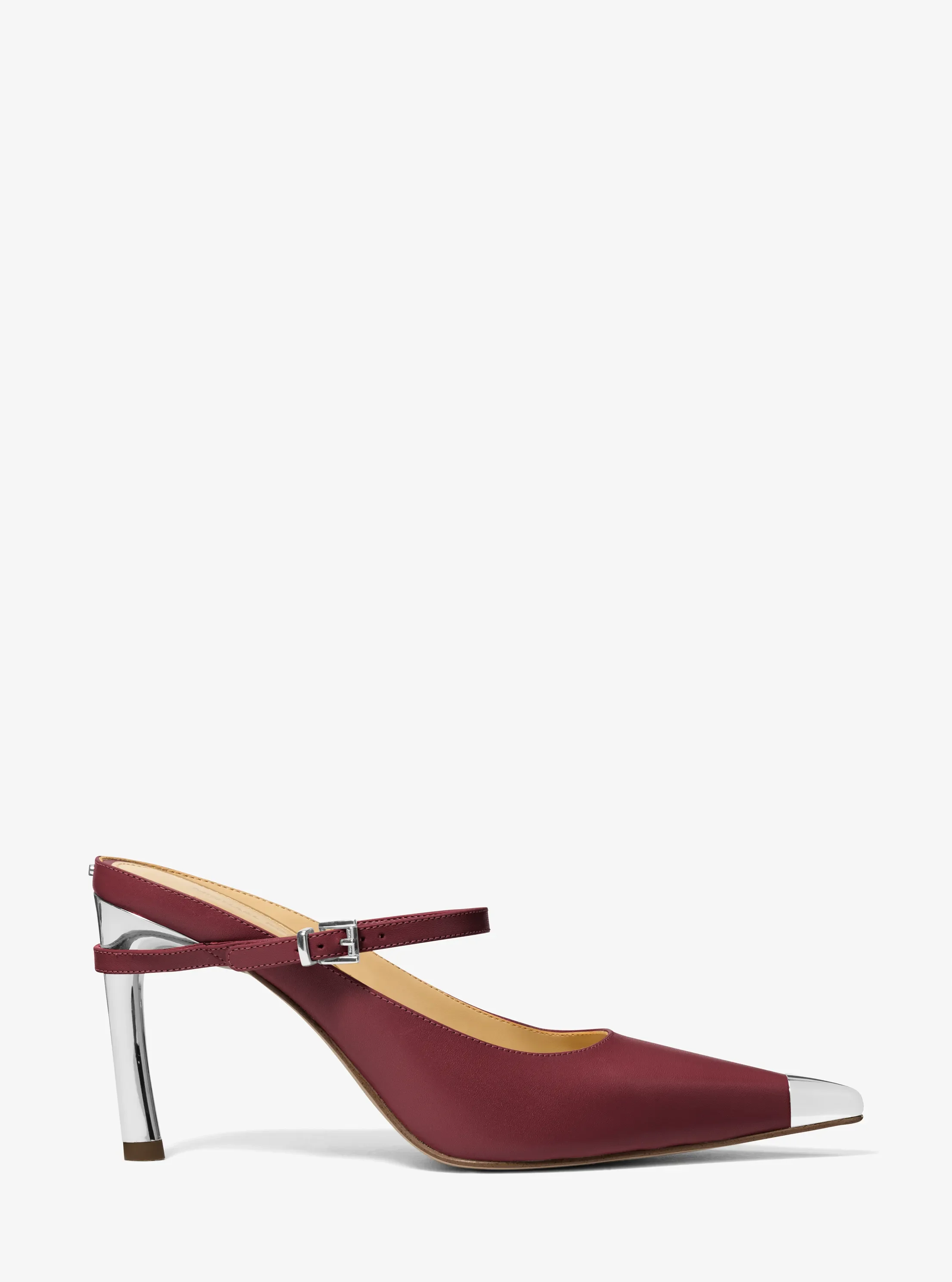 Женские сабо Michael Kors Kasia Leather High Mule Pump, цвет: Тёмно-бордовый — фото 2
