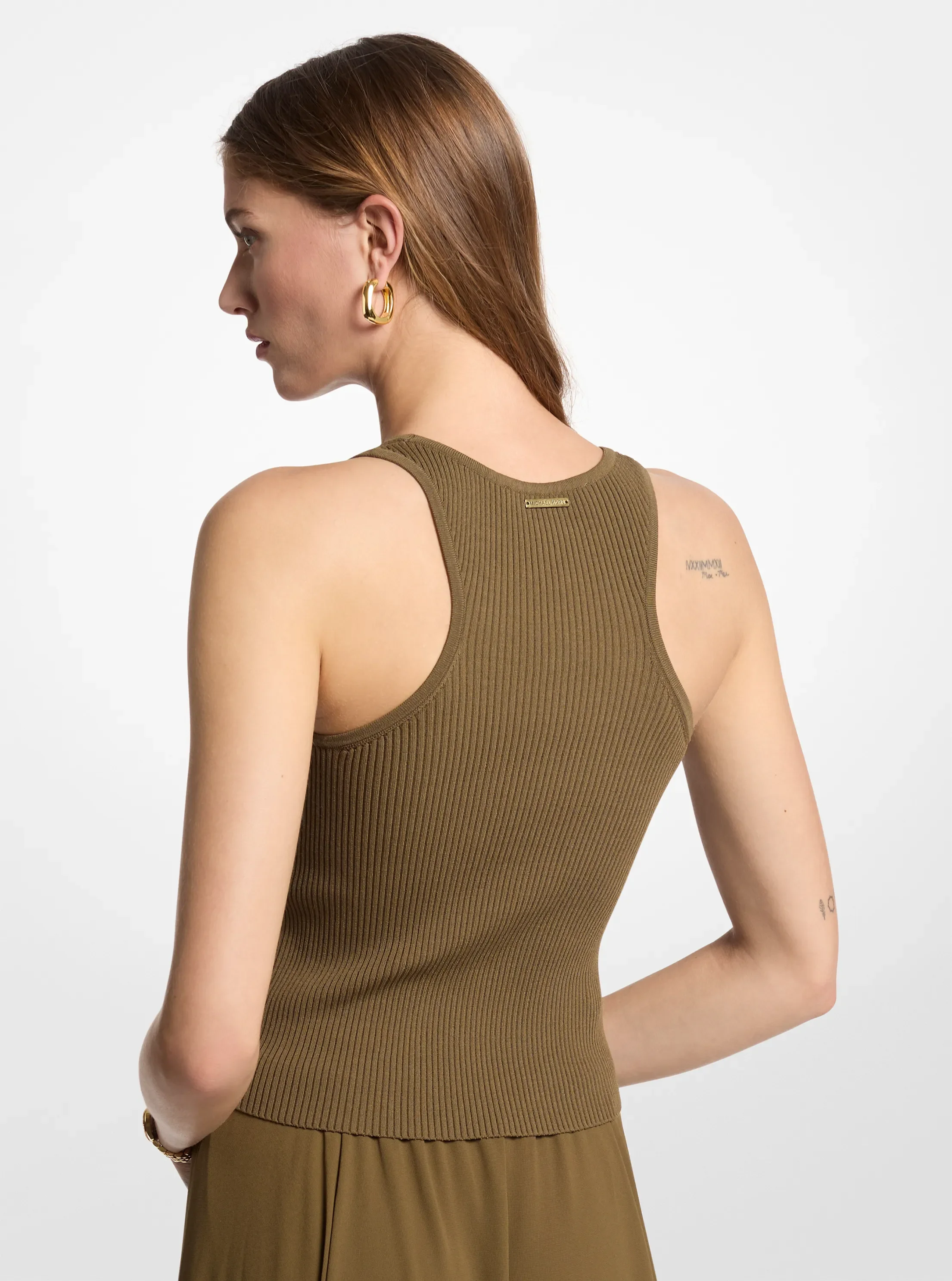 Женские топы Michael Kors Ribbed Scoop Neck Tank Top — фото 2