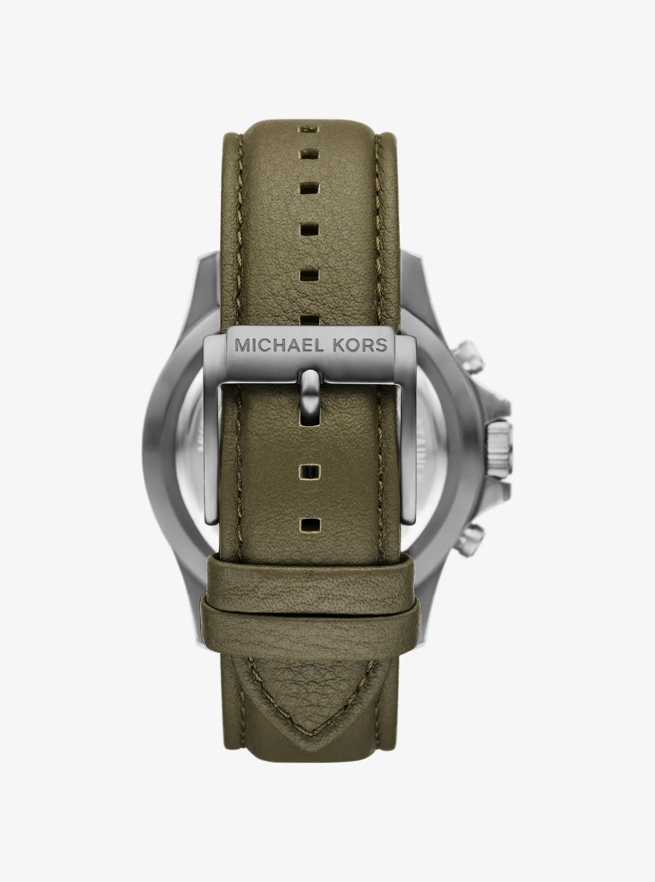 Часы Michael Kors Oversized Everest Gunmetal-Tone and Leather Watch, цвет: Графитовый металлик — фото 3