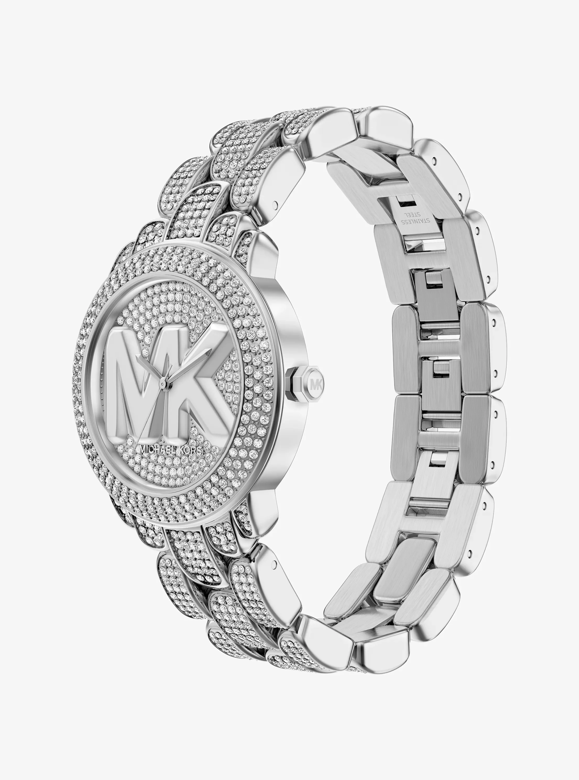 Женские часы Michael Kors Pavé Phoebe Silver-Tone Watch, цвет: Серебряный — фото 5