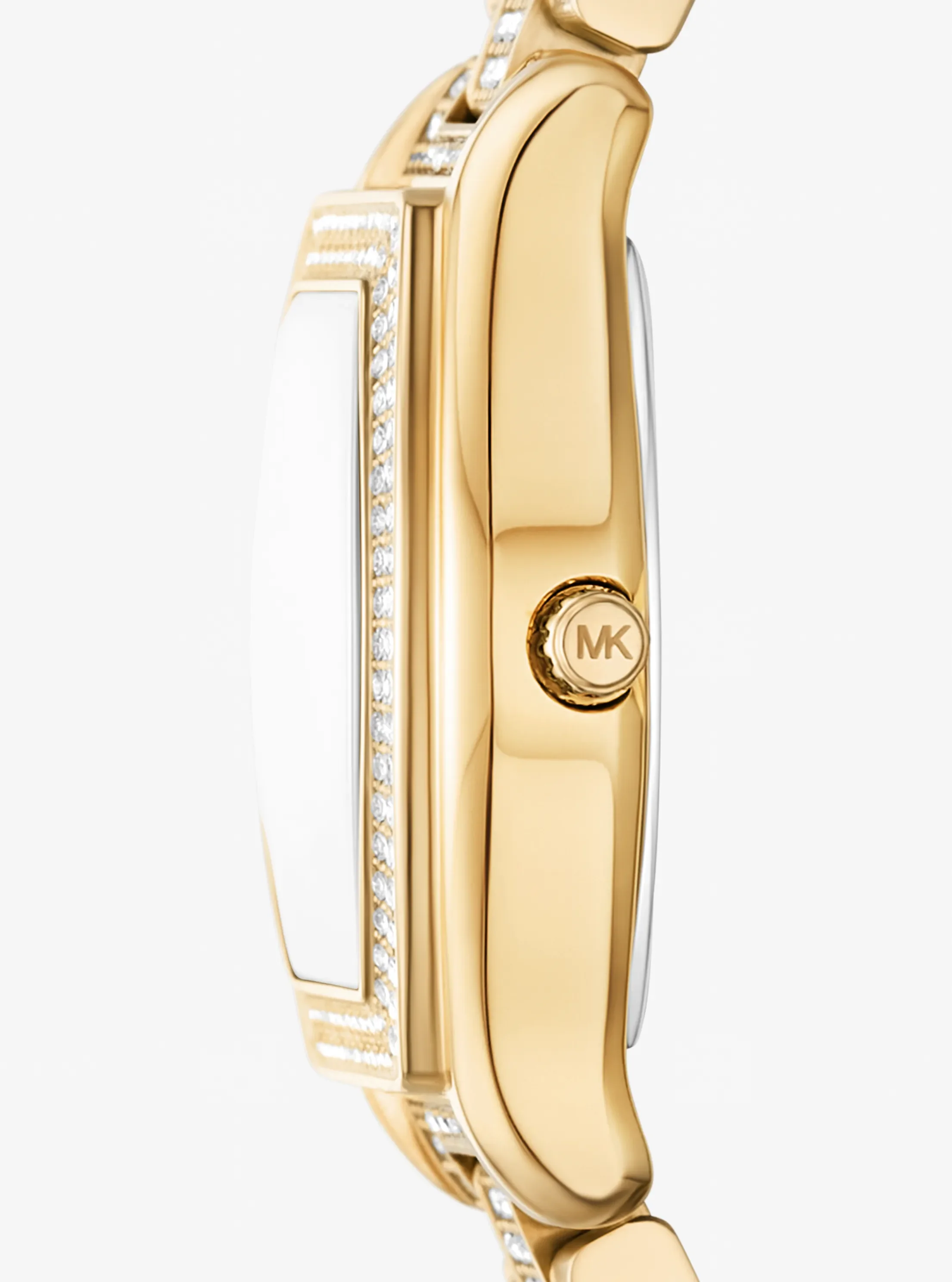 Женские часы Michael Kors Petite Chelsea Pavé Gold-Tone Watch, цвет: Золотой — фото 2