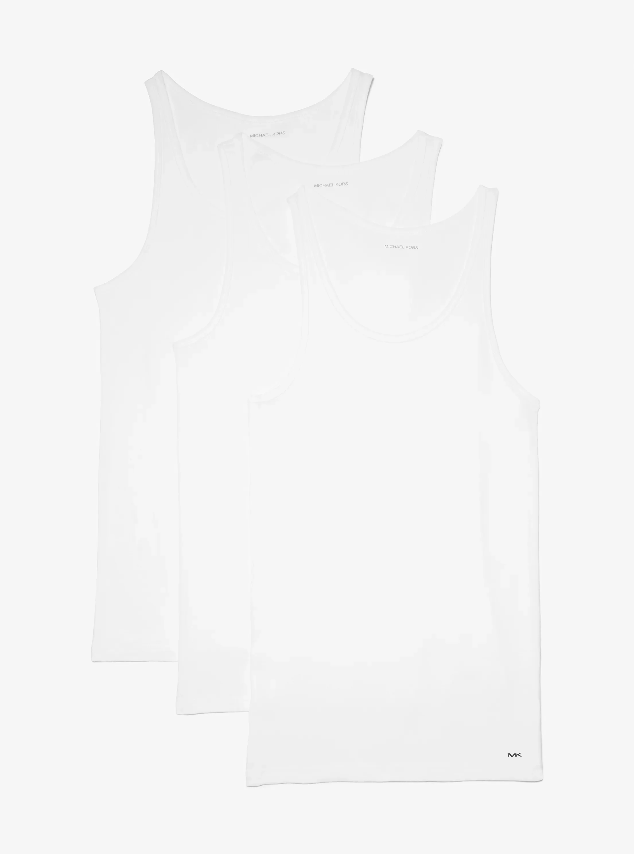 Топы Michael Kors 3-Pack Cotton Tank Top, цвет: Белый — фото 3