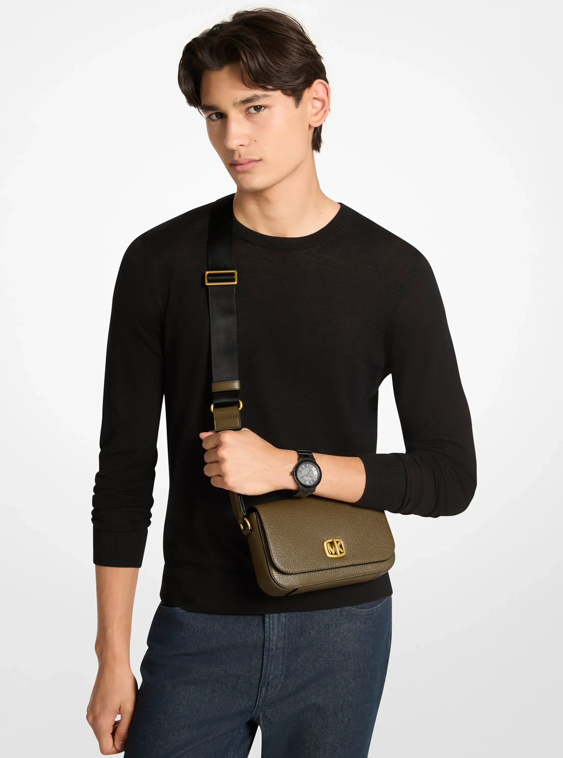 Мужские сумки Michael Kors Bryant Small Leather Crossbody — фото 4
