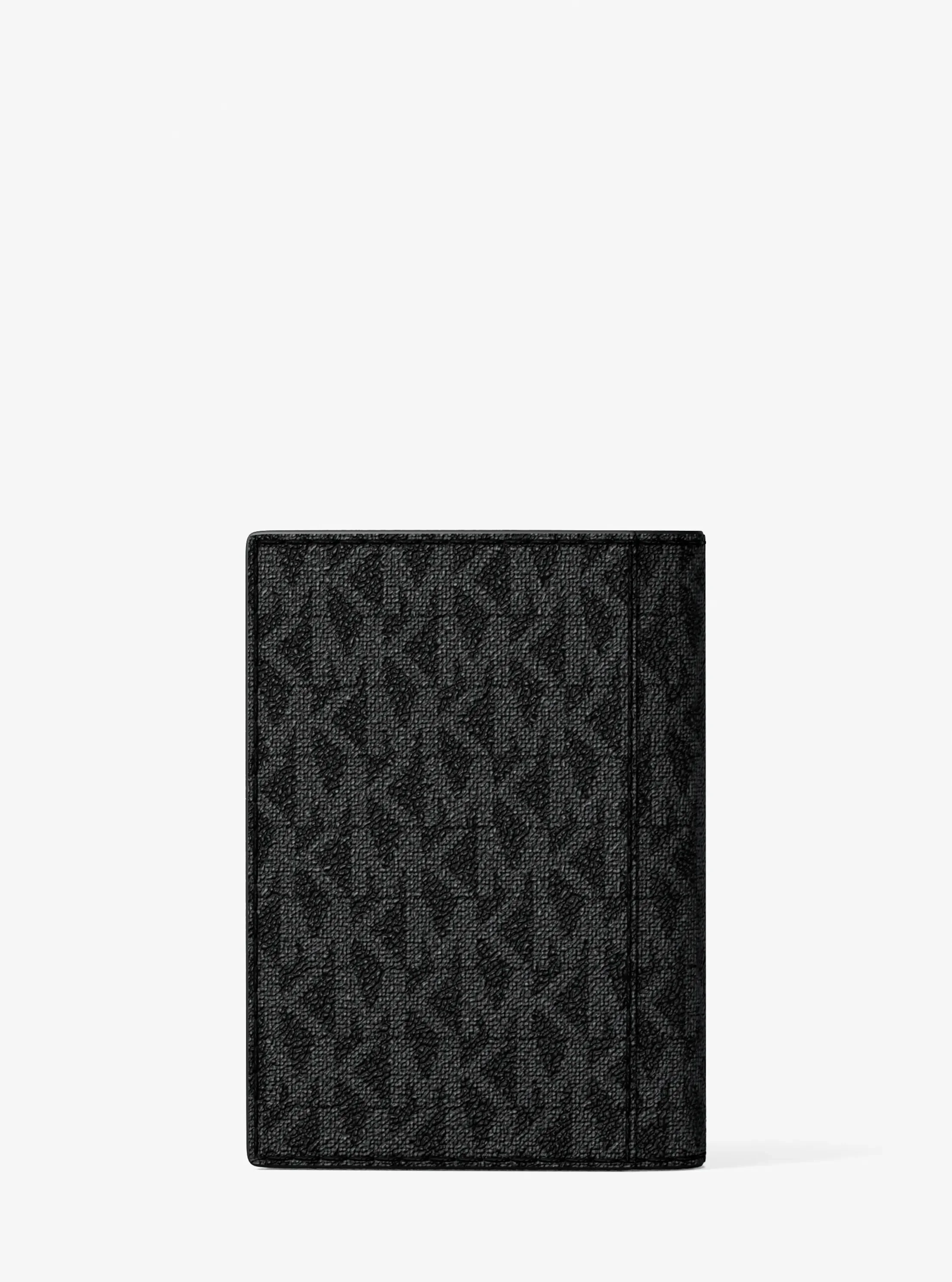 Мужской кошелёк Michael Kors Hudson Signature Logo Folio Card Case, цвет: Чёрный — фото 3