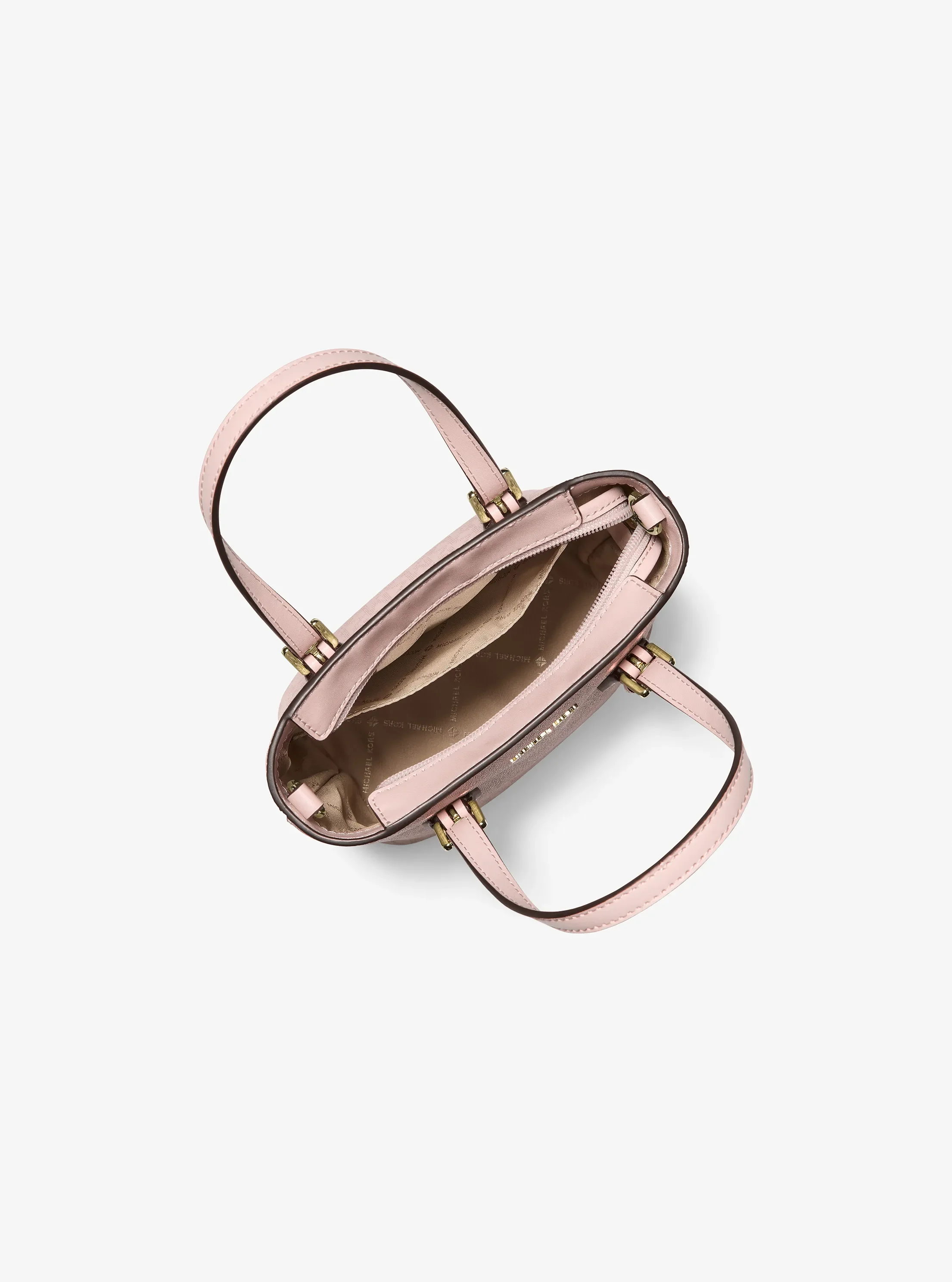 Женская сумка Michael Kors Voyager Extra-Small Signature Logo Convertible Crossbody, цвет: Пудровый — фото 2