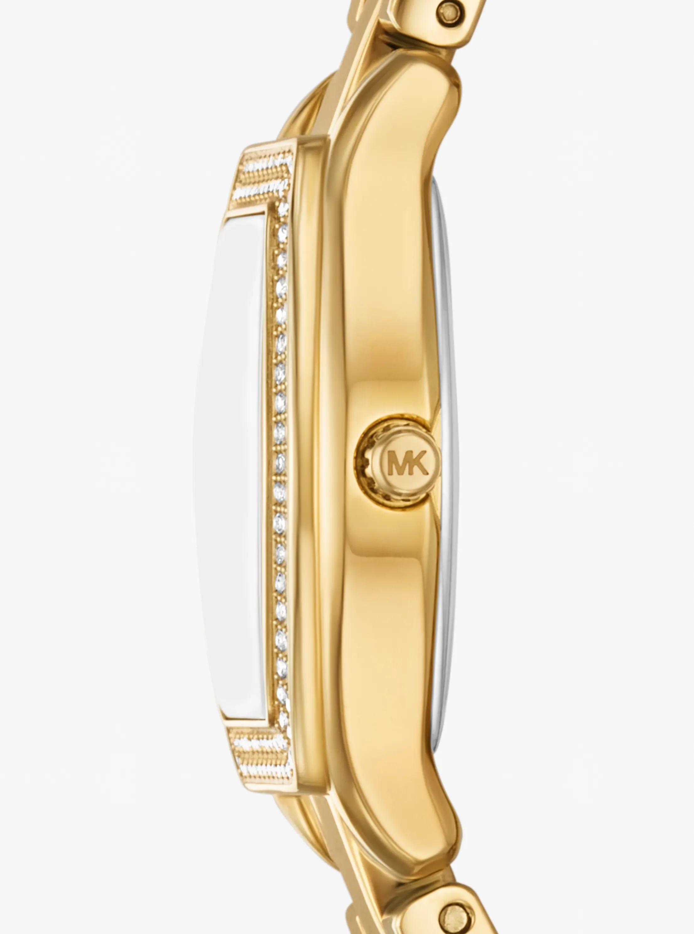 Женские часы Michael Kors Petite Chelsea Pavé Gold-Tone Watch, цвет: Золотой — фото 2