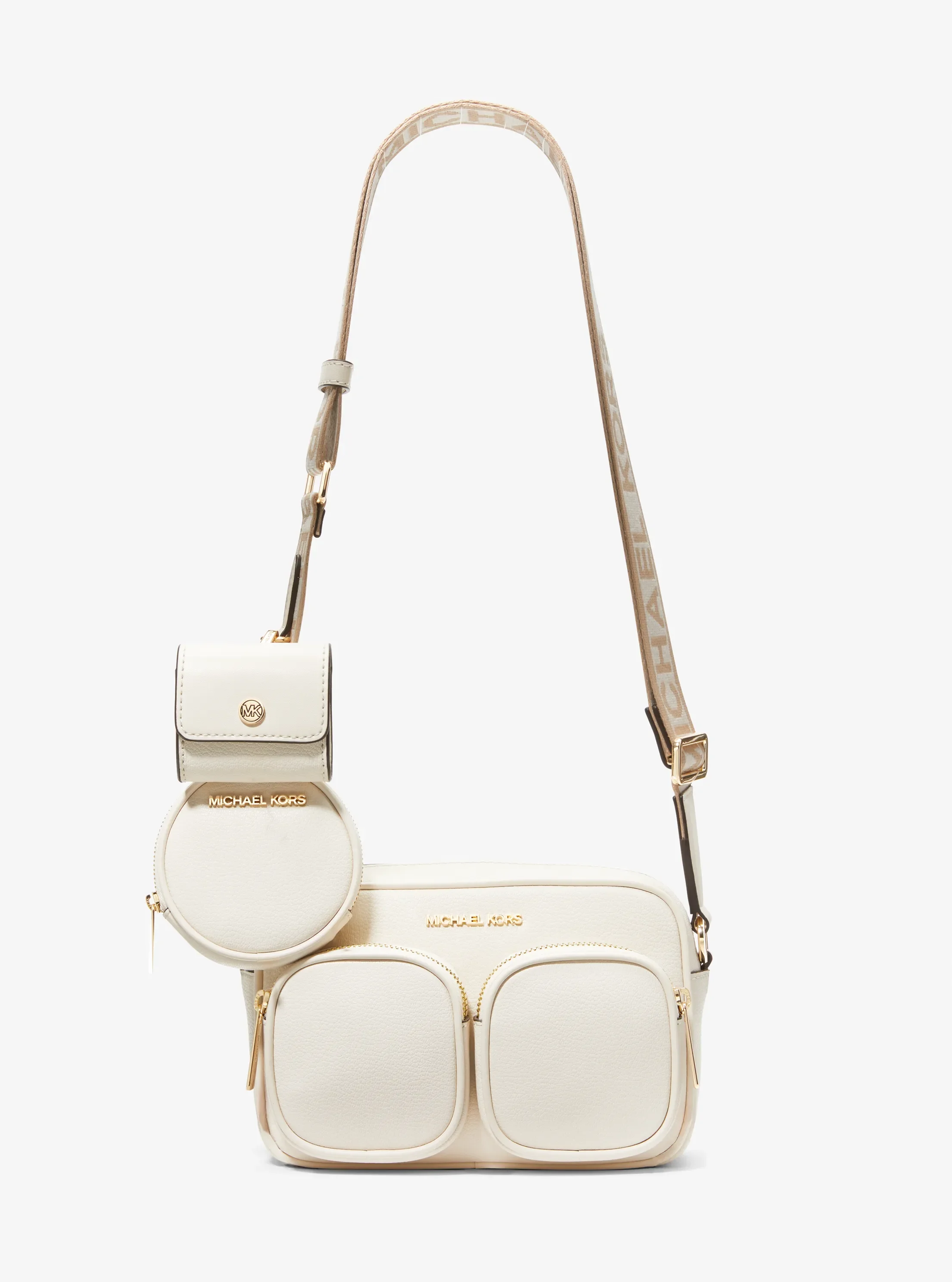 Michael Kors Jet Set Medium Leather Crossbody Bag with Case for Apple Airpods Pro®
