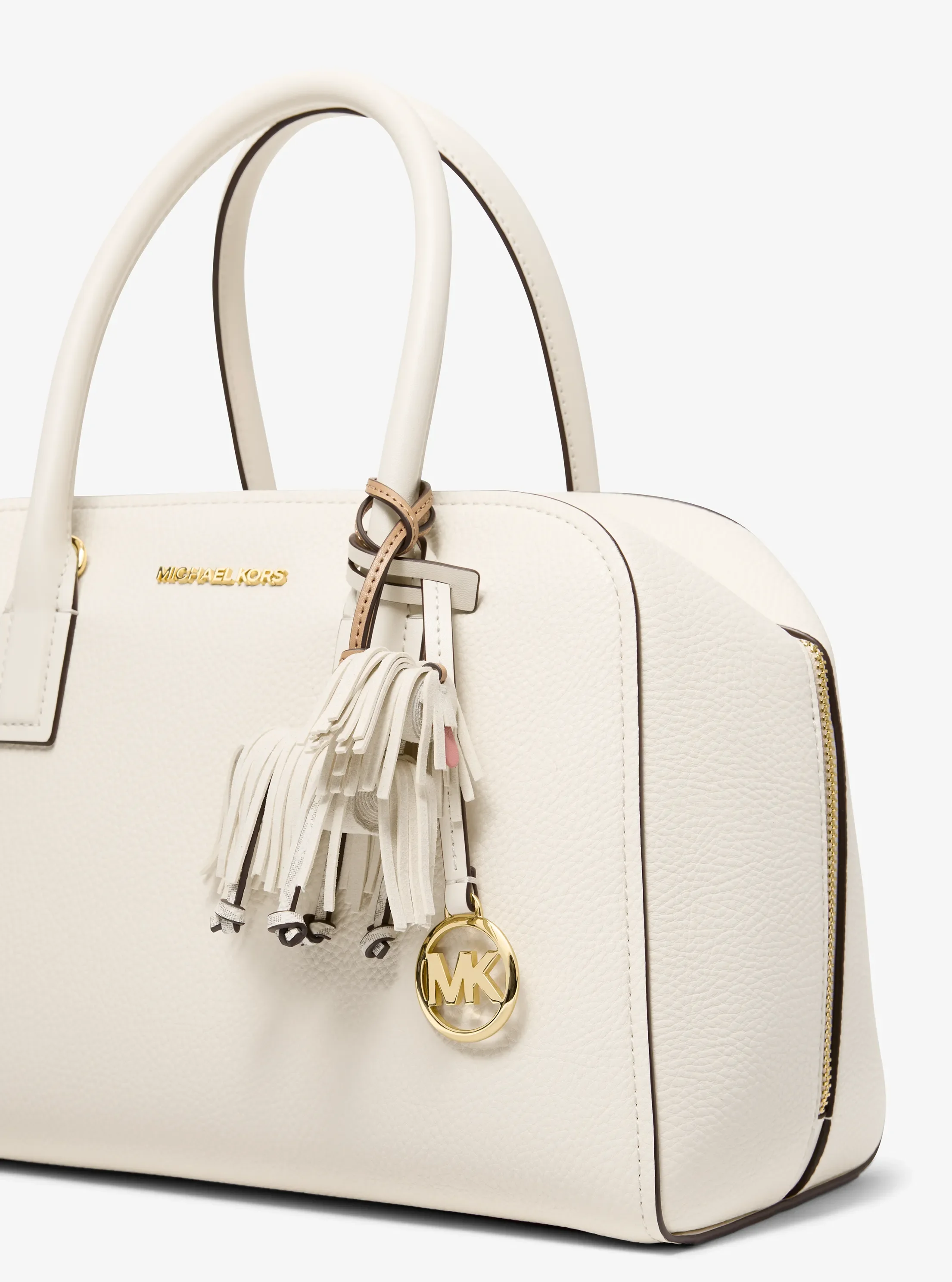 Брелок Michael Kors Leather Shaggy Dog Bag Charm, цвет: Кремовый — фото 3
