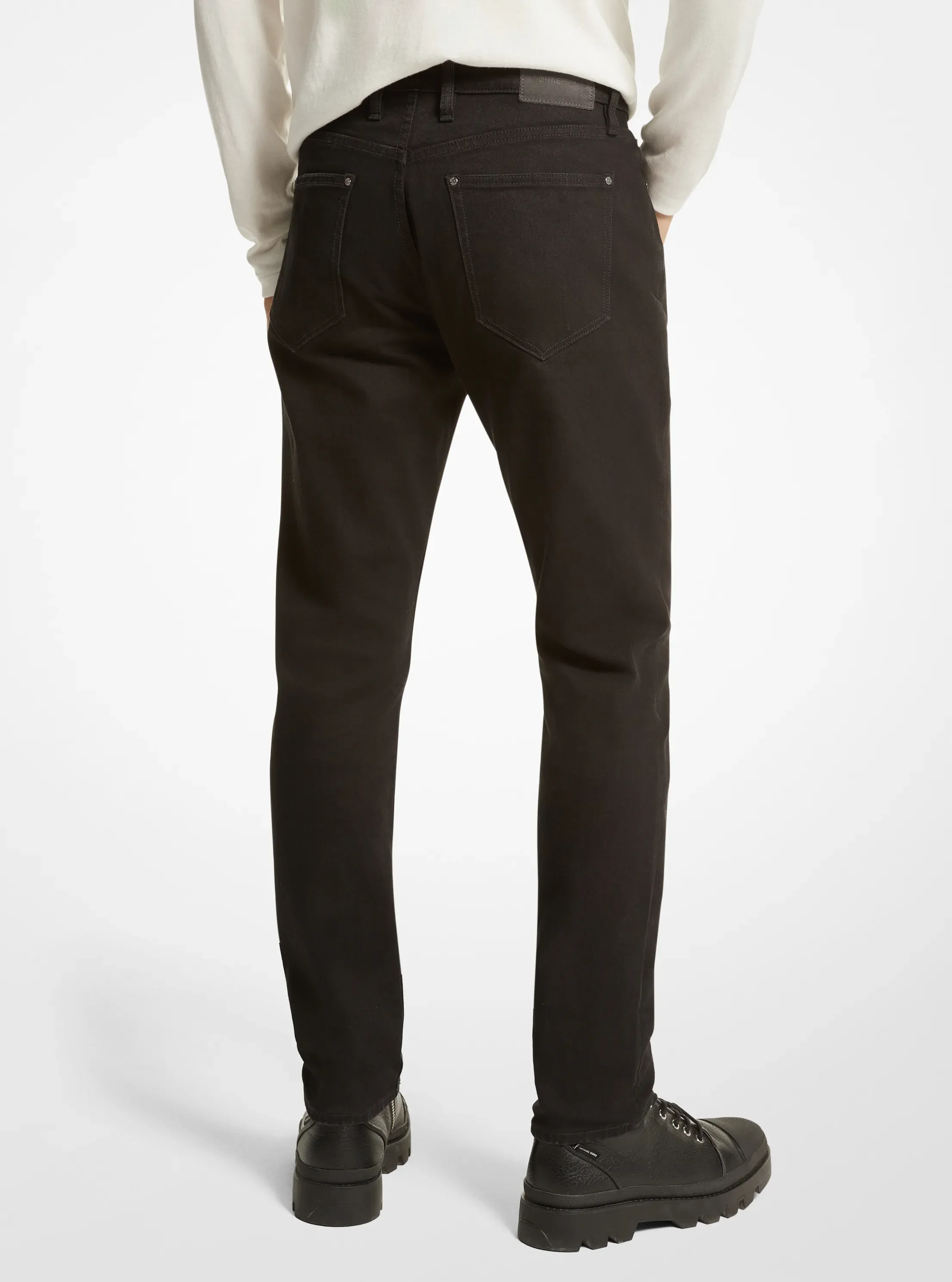 Мужские джинсы Michael Kors Slim-Fit Stretch-Cotton, цвет: Чёрный — фото 2