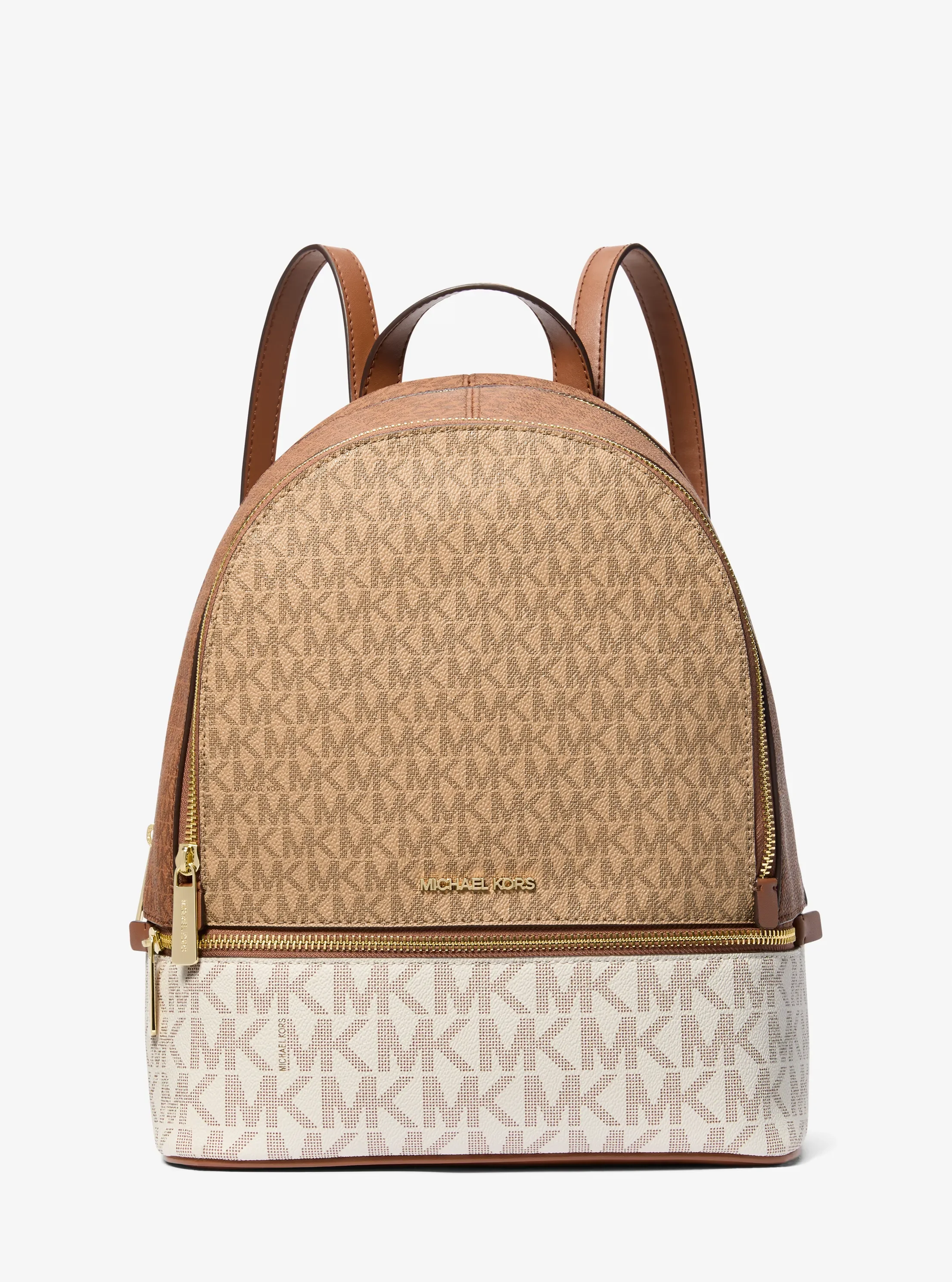 Рюкзак Michael Kors Rhea Medium Color-Block Signature Logo, цвет: Верблюжий