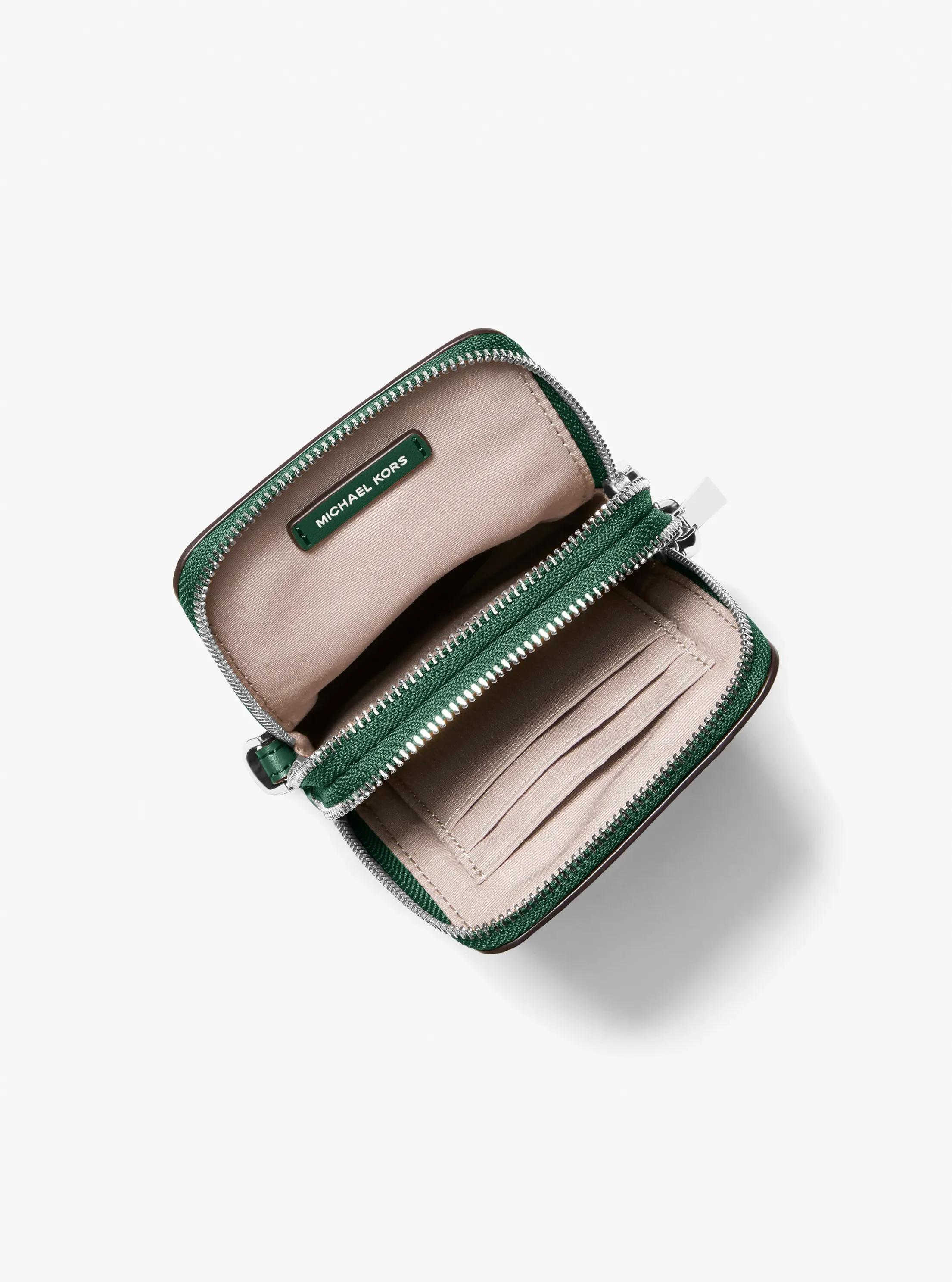 Женская сумка Michael Kors Jet Set Small Leather Smartphone Crossbody, цвет: Мох — фото 2