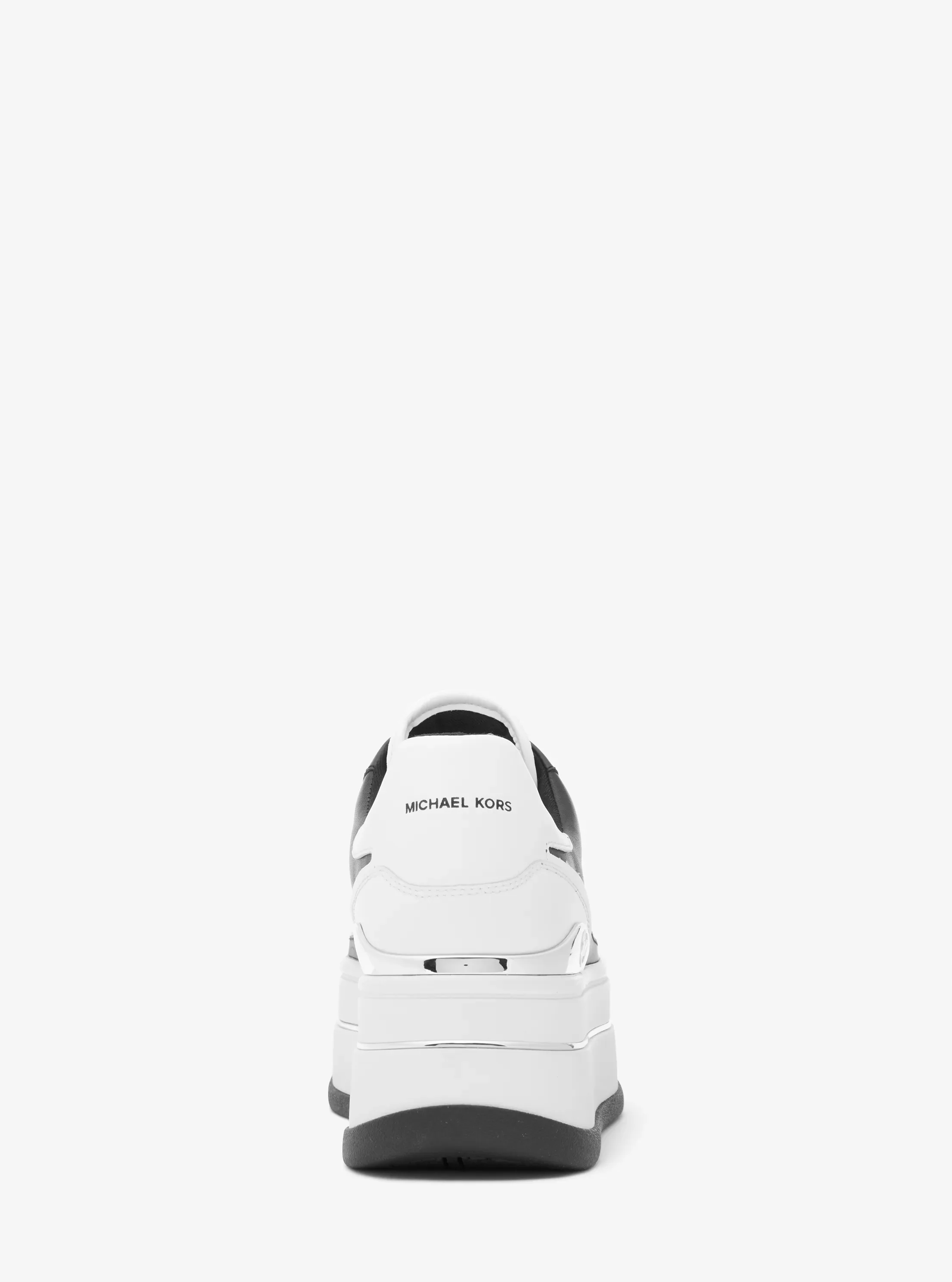 Кроссовки Michael Kors Hayes Two-Tone Leather Platform, цвет: Чёрный / Белый — фото 3