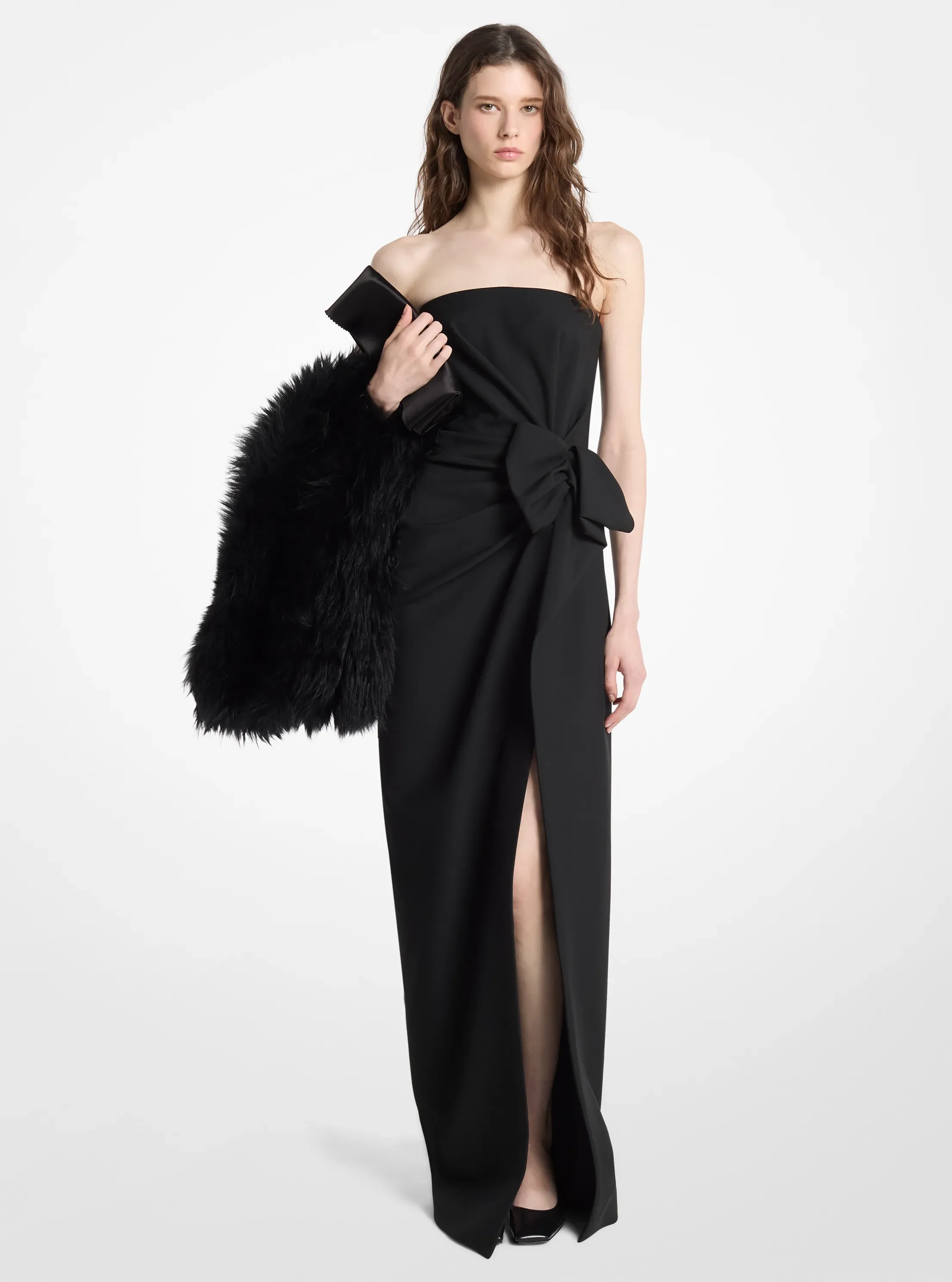 Женские платья Michael Kors Wool Broadcloth Origami Strapless Dress