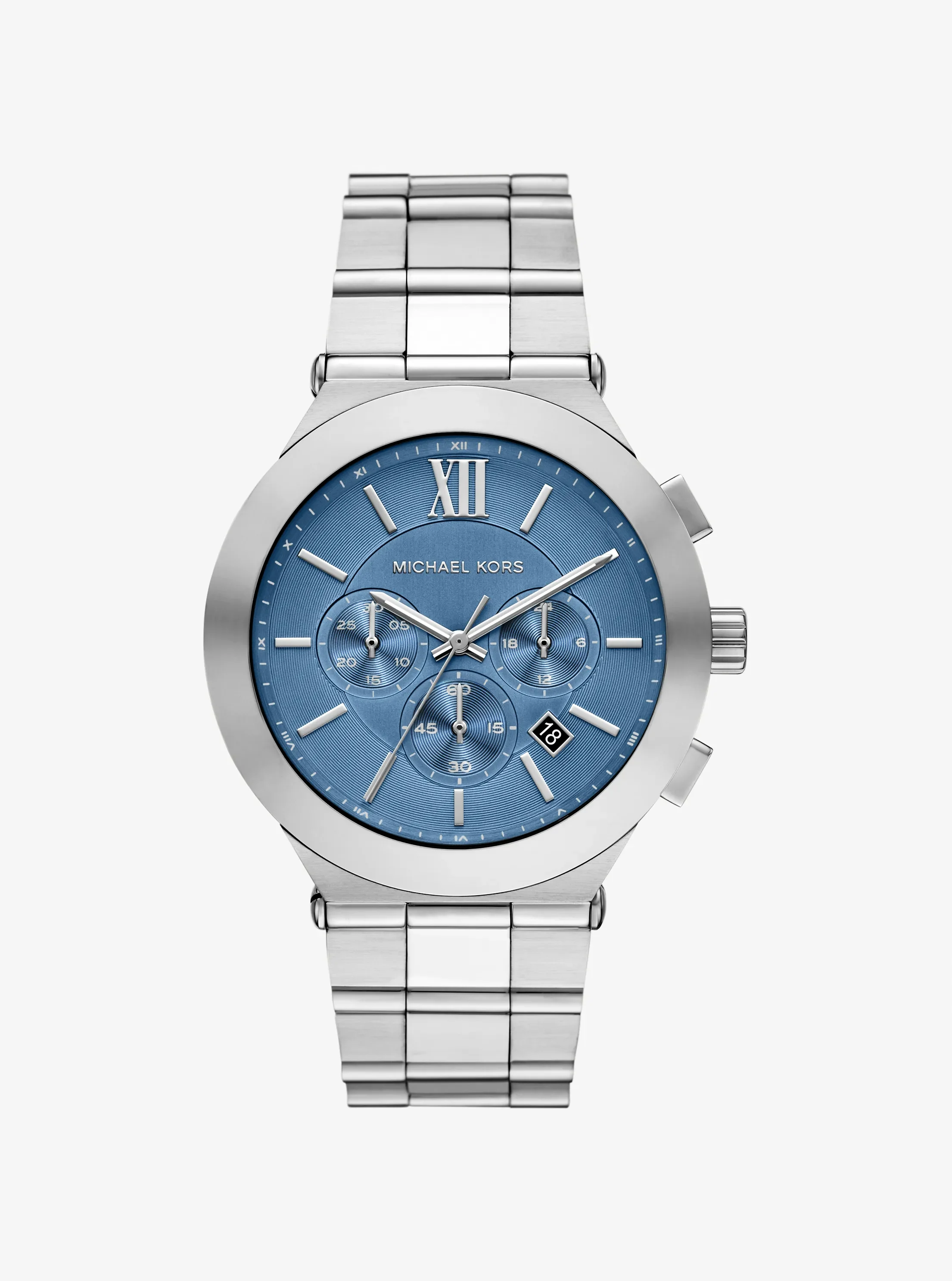 Часы Michael Kors Oversized Billie Silver-Tone Watch, цвет: Серебряный