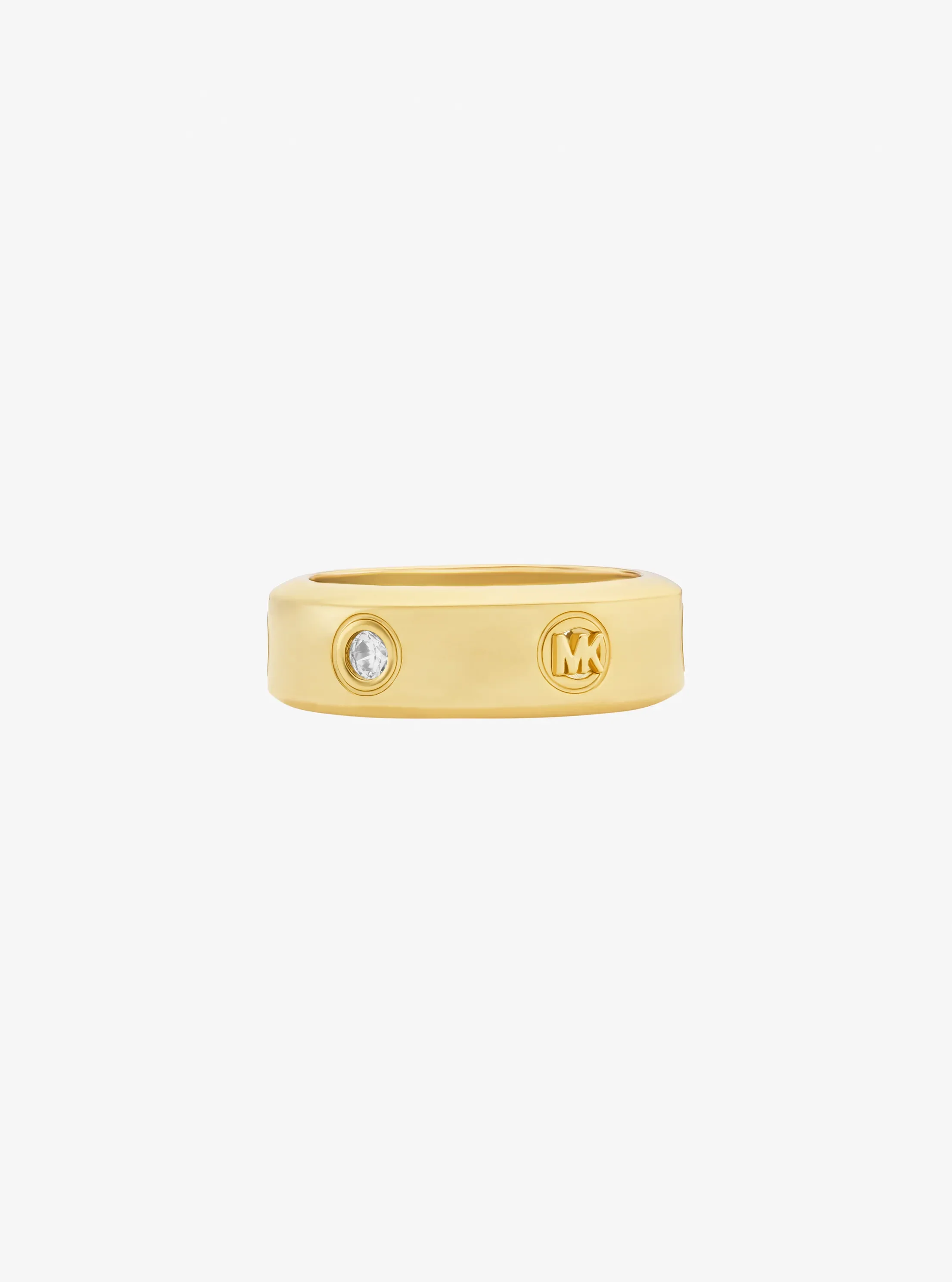 Женское кольцо Michael Kors Pavé Logo, цвет: Золотой