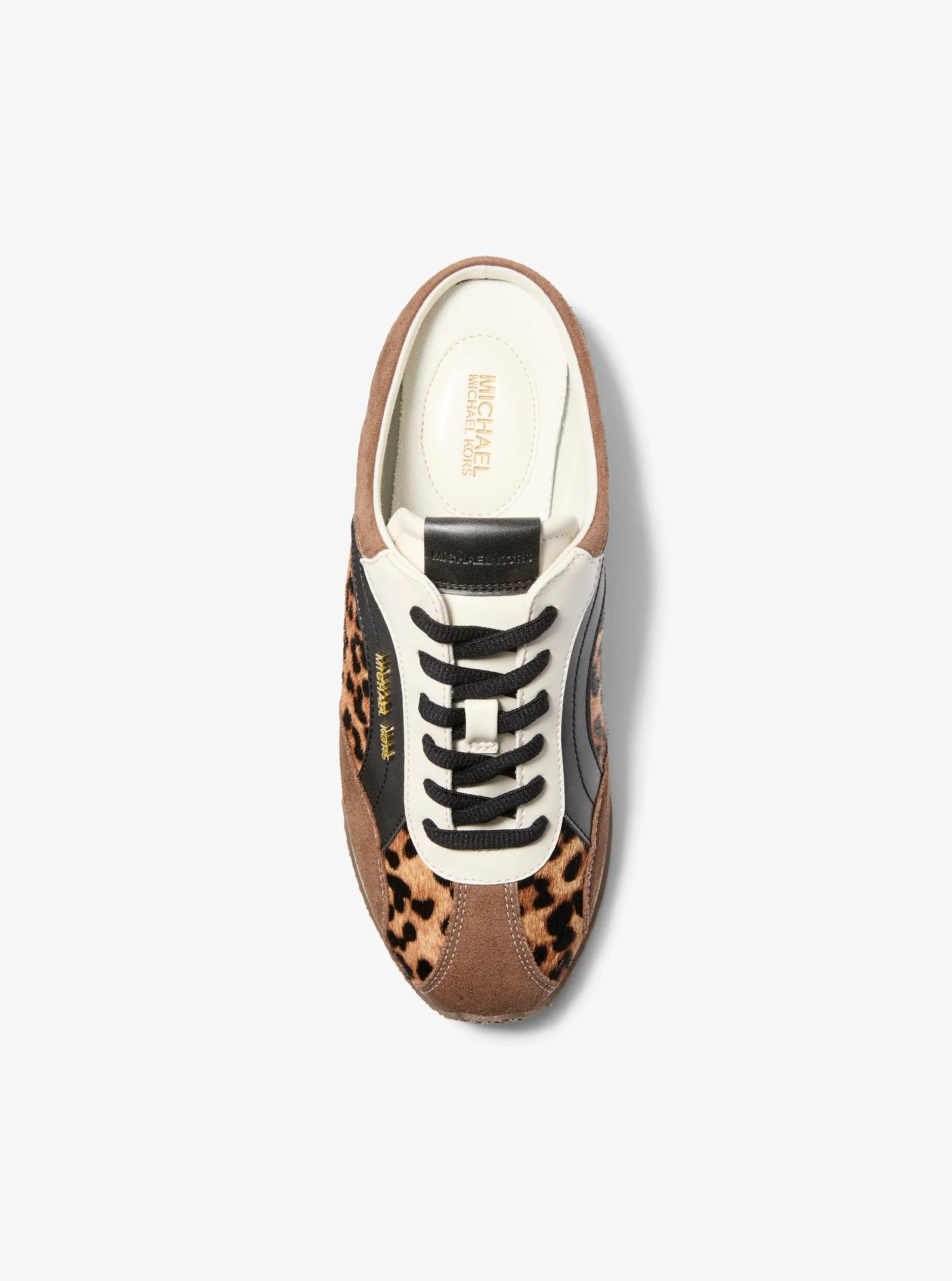 Кроссовки Michael Kors Avi Mixed-Media Slip-On, цвет: Верблюжий — фото 3