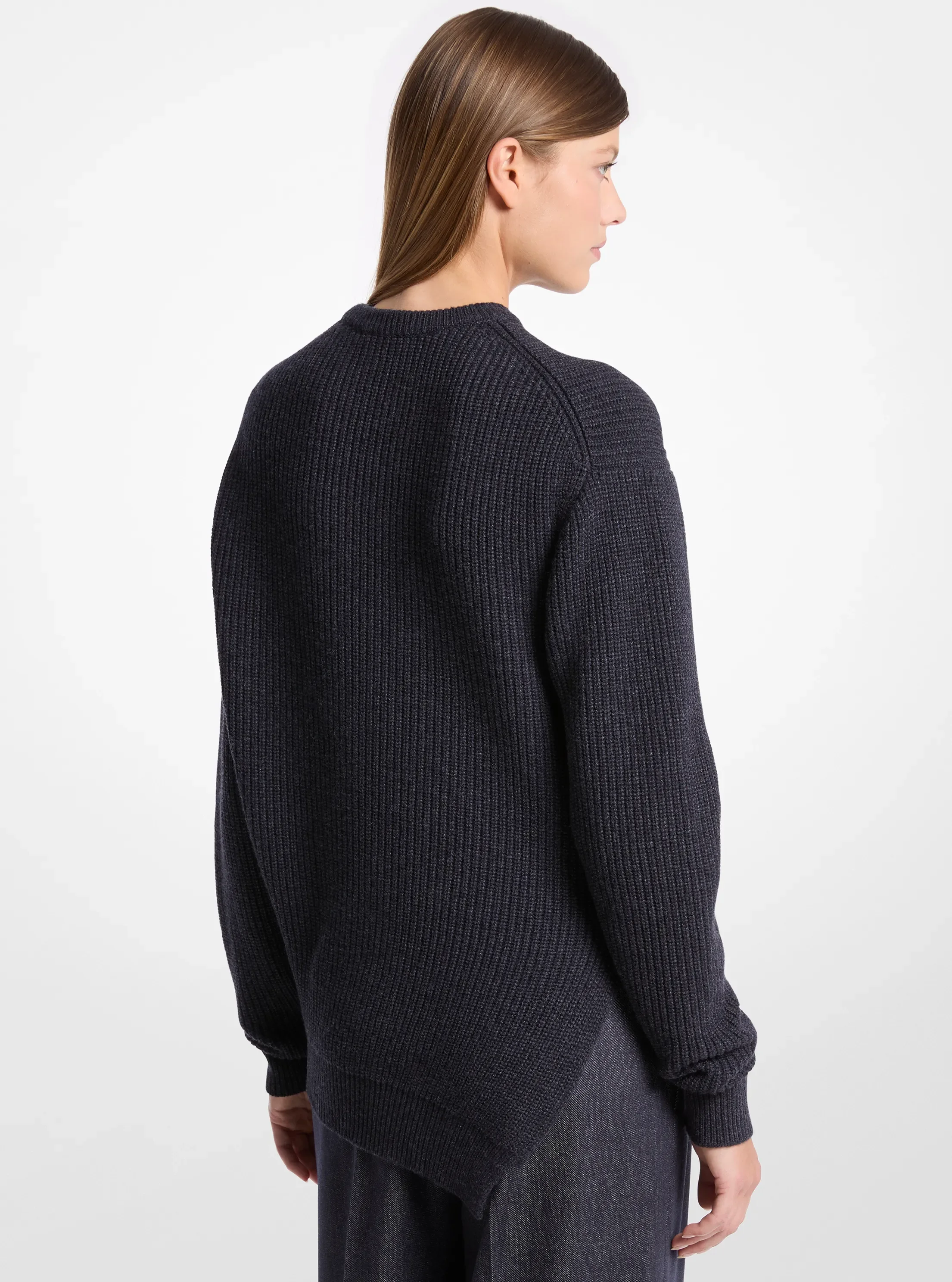 Женские свитеры Michael Kors Ribbed Cashmere Bias Hem Sweater — фото 2