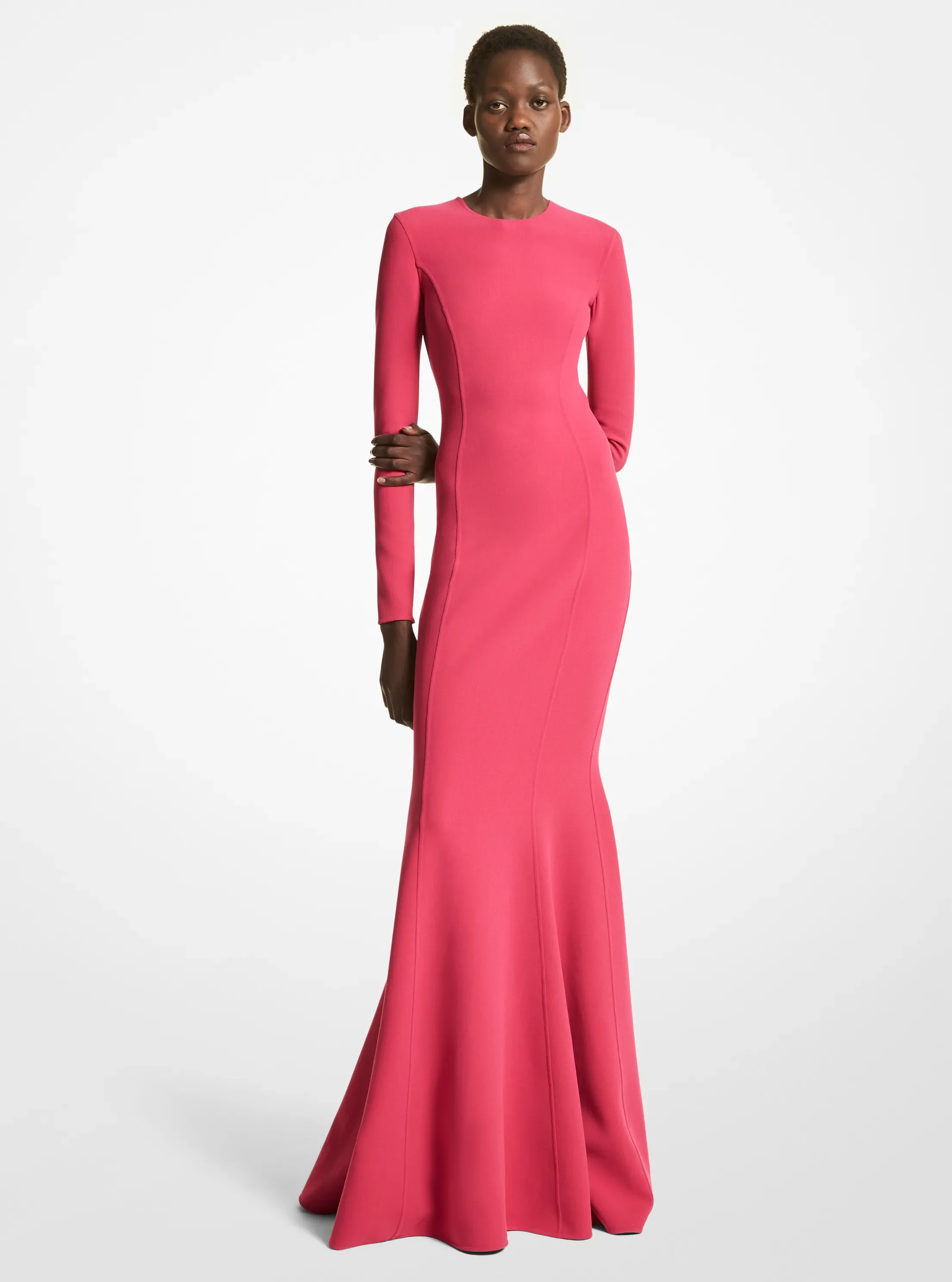 Michael Kors Stretch Wool Fishtail Gown
