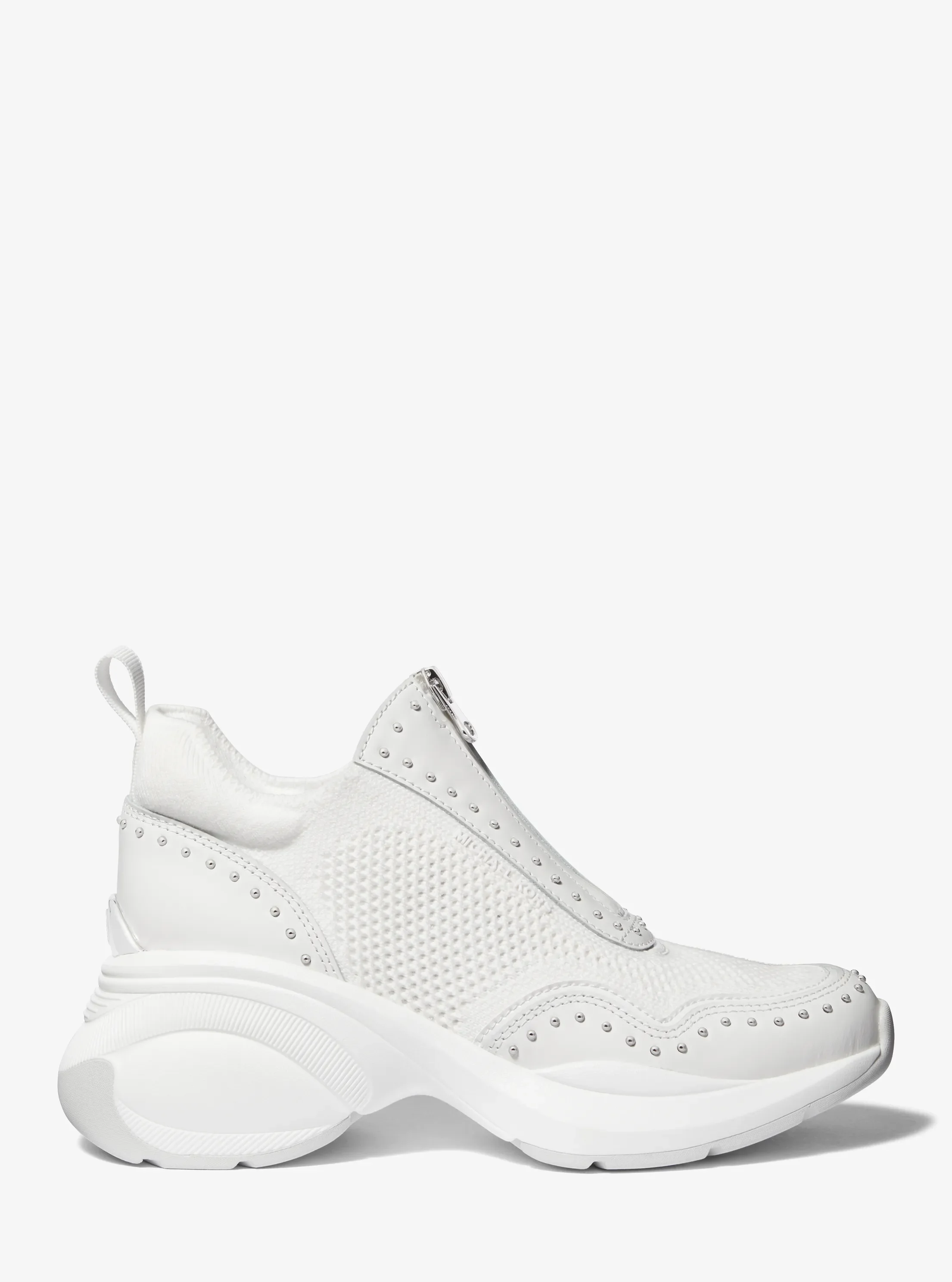 Кроссовки Michael Kors Zuma Studded Mixed-Media Trainer — фото 2