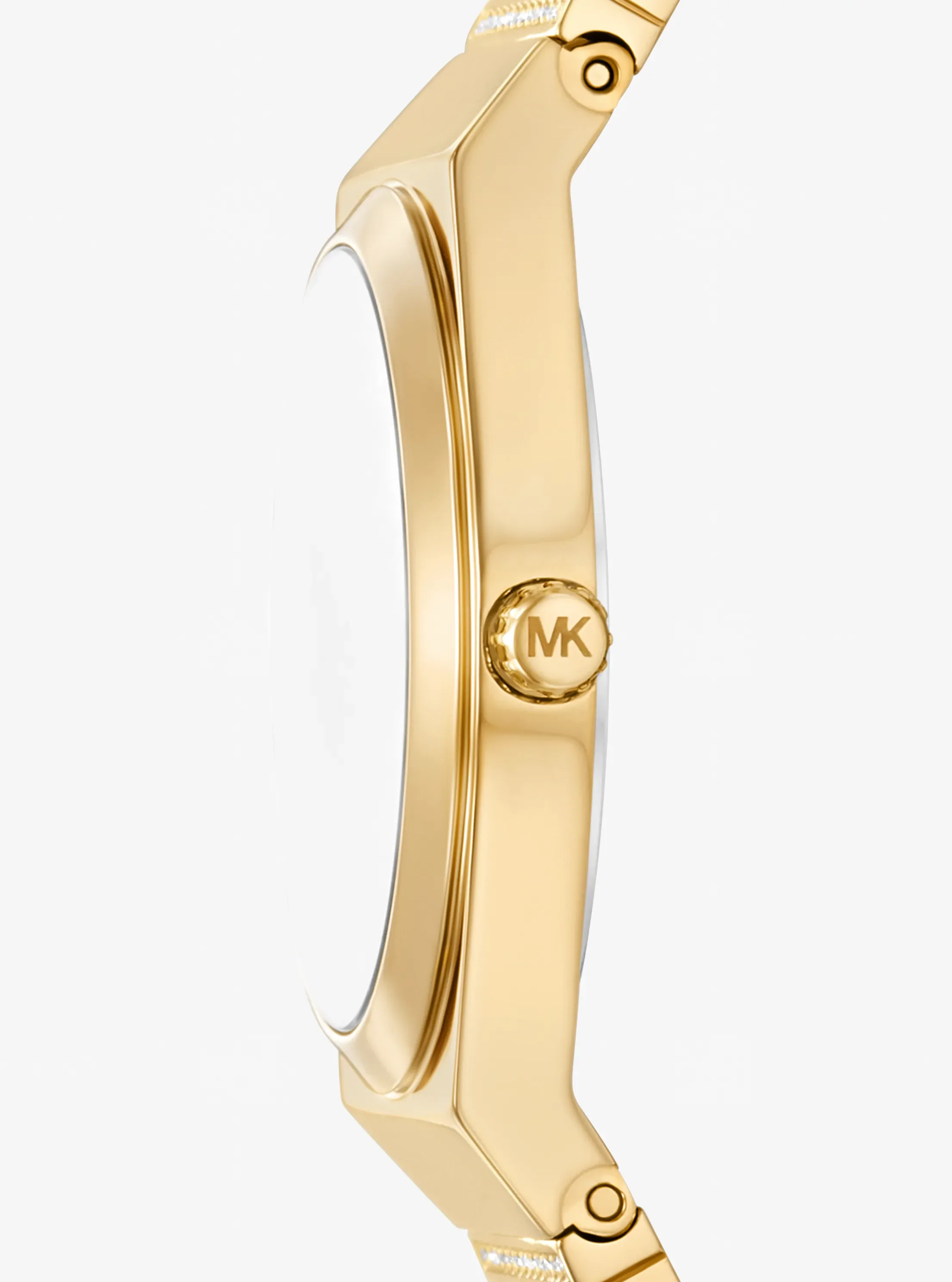 Часы Michael Kors Mini Lennox Pavé Gold-Tone Watch, цвет: Золотой — фото 2