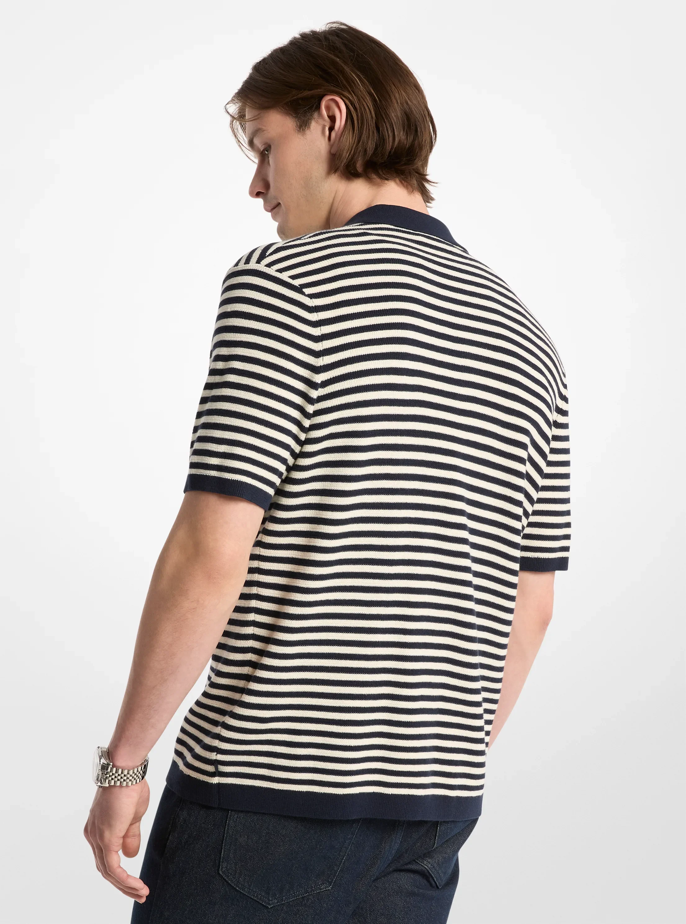 Рубашка Michael Kors Striped Knit, цвет: Кремовый — фото 2